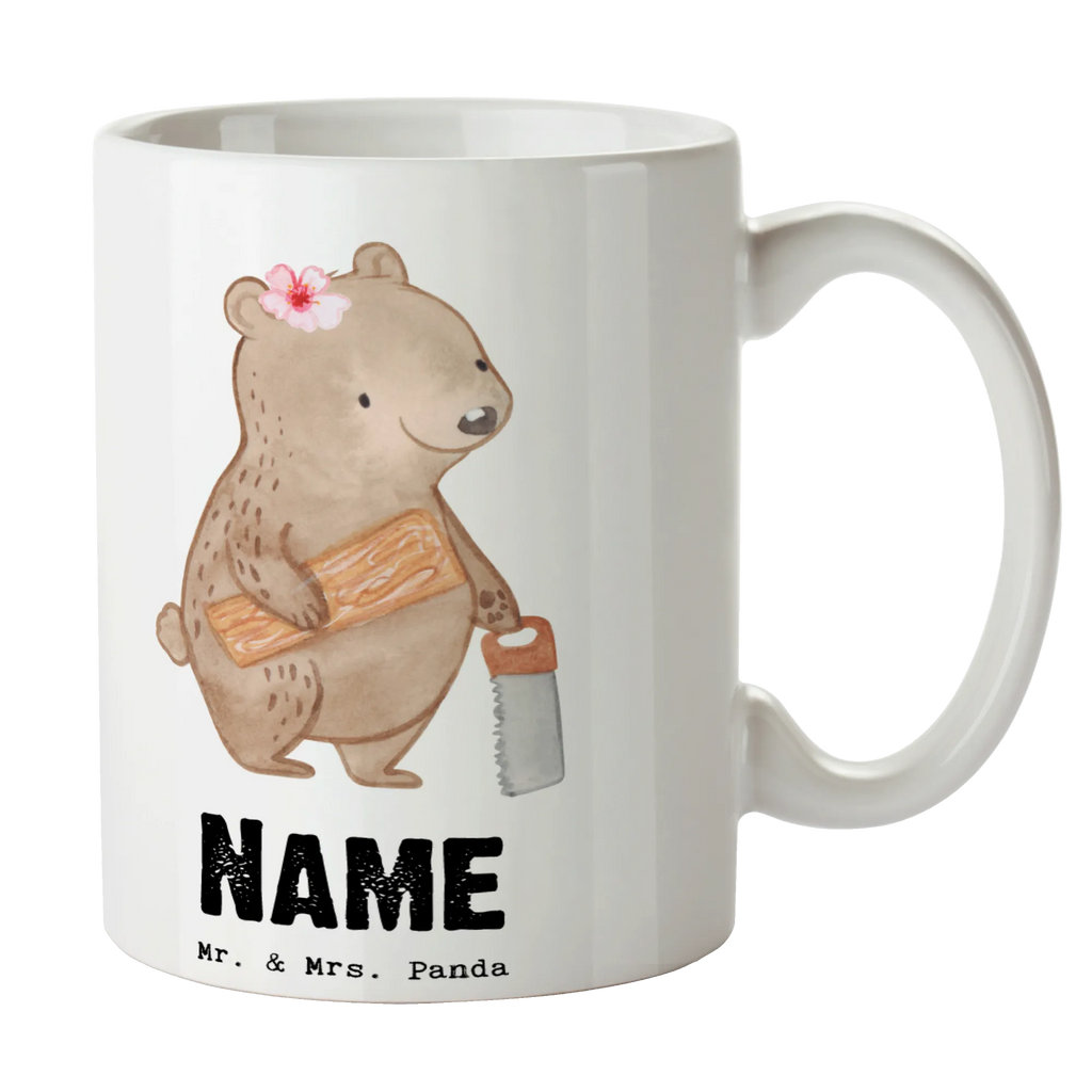 Personalisierte Tasse Tischlerin mit Herz Personalisierte Tasse, Namenstasse, Wunschname, Personalisiert, Tasse, Namen, Drucken, Tasse mit Namen, Beruf, Ausbildung, Jubiläum, Abschied, Rente, Kollege, Kollegin, Geschenk, Schenken, Arbeitskollege, Mitarbeiter, Firma, Danke, Dankeschön