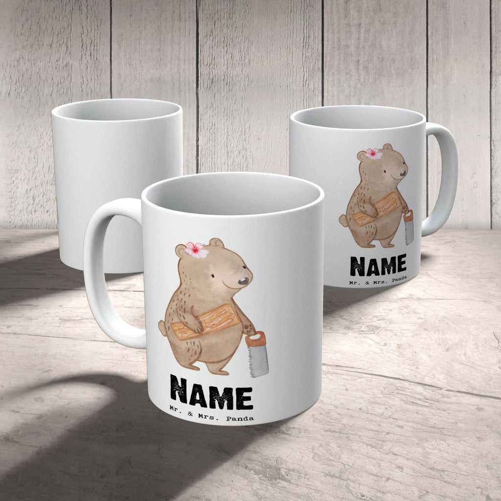 Personalisierte Tasse Tischlerin mit Herz Personalisierte Tasse, Namenstasse, Wunschname, Personalisiert, Tasse, Namen, Drucken, Tasse mit Namen, Beruf, Ausbildung, Jubiläum, Abschied, Rente, Kollege, Kollegin, Geschenk, Schenken, Arbeitskollege, Mitarbeiter, Firma, Danke, Dankeschön