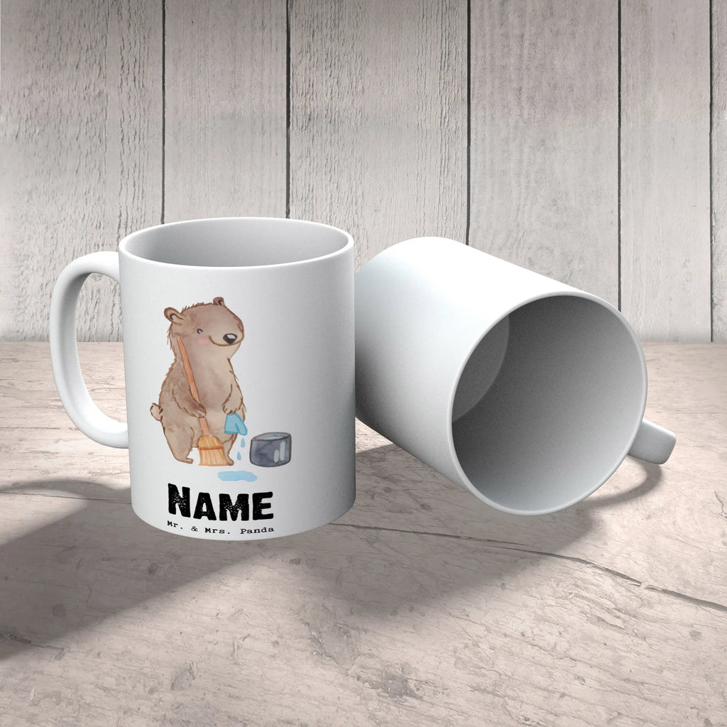 Personalisierte Tasse Reinigungskraft mit Herz Personalisierte Tasse, Namenstasse, Wunschname, Personalisiert, Tasse, Namen, Drucken, Tasse mit Namen, Beruf, Ausbildung, Jubiläum, Abschied, Rente, Kollege, Kollegin, Geschenk, Schenken, Arbeitskollege, Mitarbeiter, Firma, Danke, Dankeschön