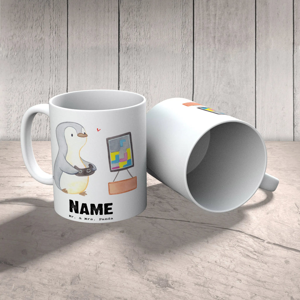 Personalisierte Tasse Pinguin Zocken Personalisierte Tasse, Namenstasse, Wunschname, Personalisiert, Tasse, Namen, Drucken, Tasse mit Namen, Geschenk, Sport, Sportart, Hobby, Schenken, Danke, Dankeschön, Auszeichnung, Gewinn, Sportler, Zocken, Gaming, Videospiele, Videogames