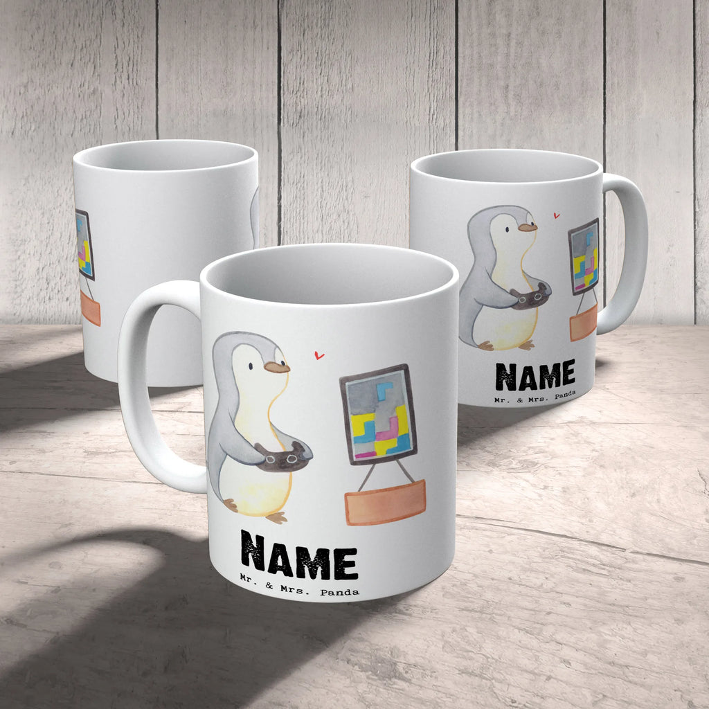 Personalisierte Tasse Pinguin Zocken Personalisierte Tasse, Namenstasse, Wunschname, Personalisiert, Tasse, Namen, Drucken, Tasse mit Namen, Geschenk, Sport, Sportart, Hobby, Schenken, Danke, Dankeschön, Auszeichnung, Gewinn, Sportler, Zocken, Gaming, Videospiele, Videogames