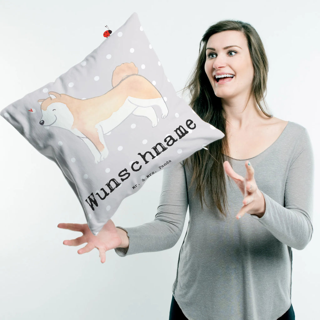 Personalisiertes Kissen Akita Inu Lebensretter Kissen, personalisiert, Name, Wunschname, bedrucken, Kopfkissen, Hund, Hunderasse, Rassehund, Hundebesitzer, Geschenk, Tierfreund, Schenken, Welpe