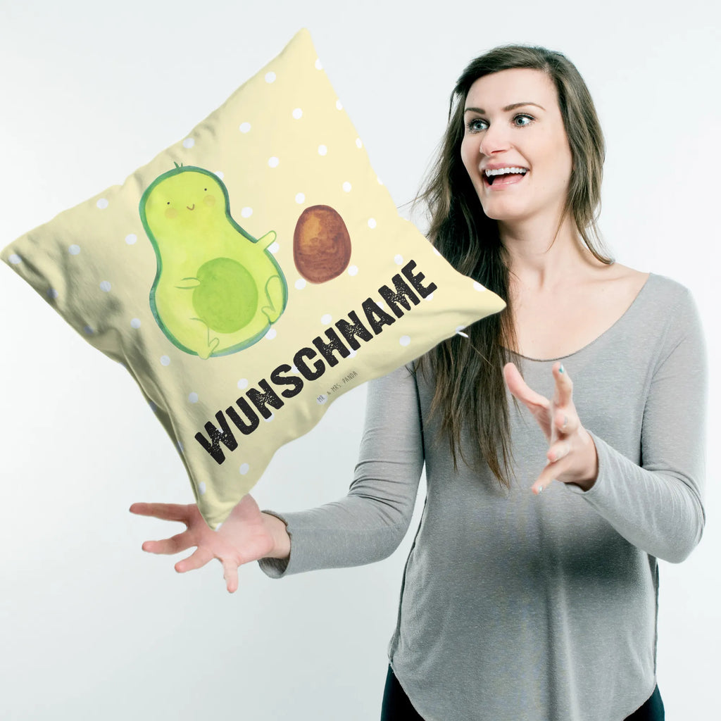 Personalisiertes Kissen Avocado rollt Kern Kissen, personalisiert, Name, Wunschname, bedrucken, Kopfkissen, Avocado, Veggie, Vegan, Gesund, Avocados, Schwanger, Geburt, Geburtstag, Säugling, Kind, erstes Kind, zur Geburt, Schwangerschaft, Babyparty, Baby, große Liebe, Liebe, Love