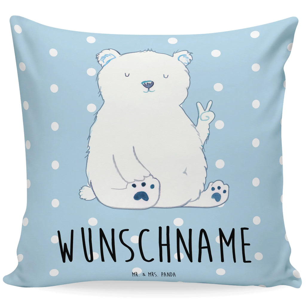 Personalisiertes Kissen Eisbär Faul Kissen, personalisiert, Name, Wunschname, bedrucken, Kopfkissen, Bär, Teddy, Teddybär, Eisbär, Nordpol, Faul, Entspannen, Relaxen, Büro, Arbeit, Bürojob, Arbeitsplatz, Homeoffice