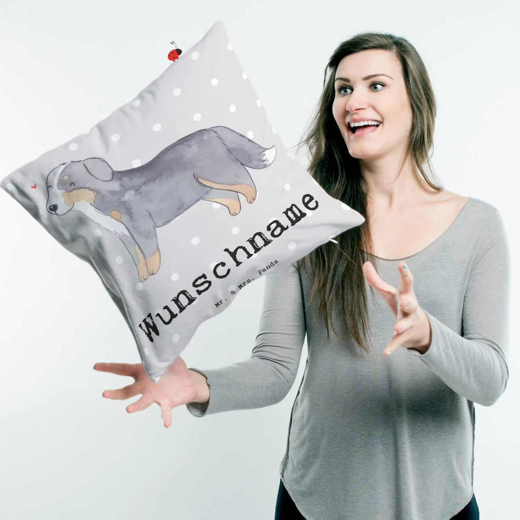 Personalisiertes Kissen Berner Sennenhund Lebensretter Kissen, personalisiert, Name, Wunschname, bedrucken, Kopfkissen, Hund, Hunderasse, Rassehund, Hundebesitzer, Geschenk, Tierfreund, Schenken, Welpe, Dürrbächler, Berner Sennenhund