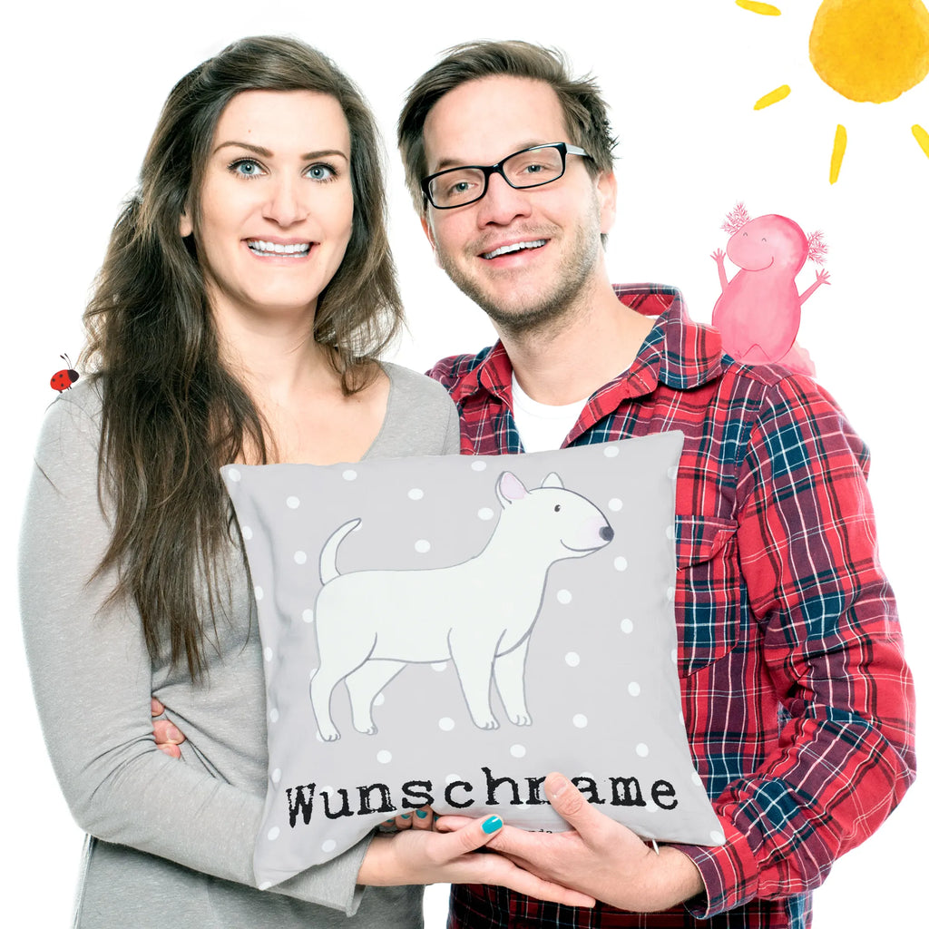 Personalisiertes Kissen Bullterrier Lebensretter Kissen, personalisiert, Name, Wunschname, bedrucken, Kopfkissen, Hund, Hunderasse, Rassehund, Hundebesitzer, Geschenk, Tierfreund, Schenken, Welpe, Bullterrier