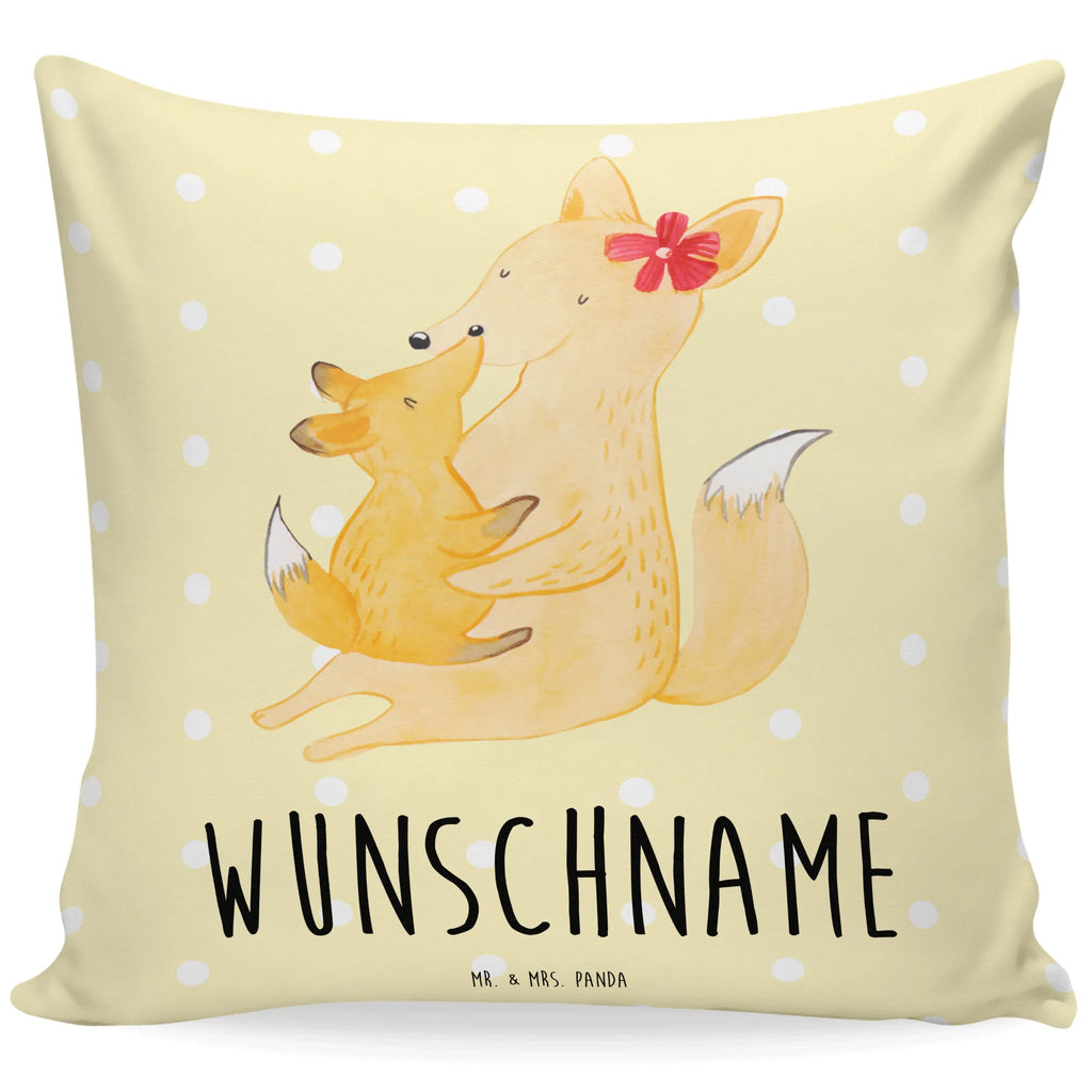 Personalisiertes Kissen Fuchs Mama & Kind Kissen, personalisiert, Name, Wunschname, bedrucken, Kopfkissen, Familie, Vatertag, Muttertag, Bruder, Schwester, Mama, Papa, Oma, Opa, Mutter, Tochter, Lieblingstochter, Beste Tochter, Geschenk