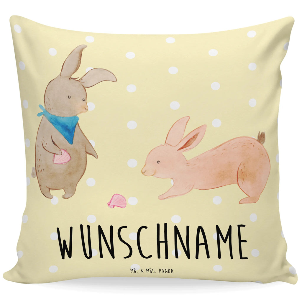 Personalisiertes Kissen Hasen Muschel Kissen, personalisiert, Name, Wunschname, bedrucken, Kopfkissen, Familie, Vatertag, Muttertag, Bruder, Schwester, Mama, Papa, Oma, Opa, Hasen, beste Freundin, Freundin, Freundinnen, best friends, BFF, Muscheln sammeln, Muscheln, Meer