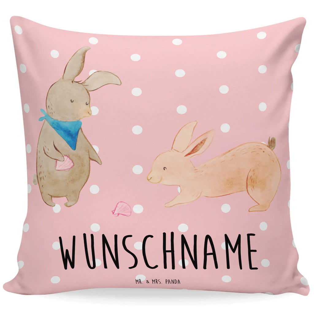 Personalisiertes Kissen Hasen Muschel Kissen, personalisiert, Name, Wunschname, bedrucken, Kopfkissen, Familie, Vatertag, Muttertag, Bruder, Schwester, Mama, Papa, Oma, Opa, Hasen, beste Freundin, Freundin, Freundinnen, best friends, BFF, Muscheln sammeln, Muscheln, Meer