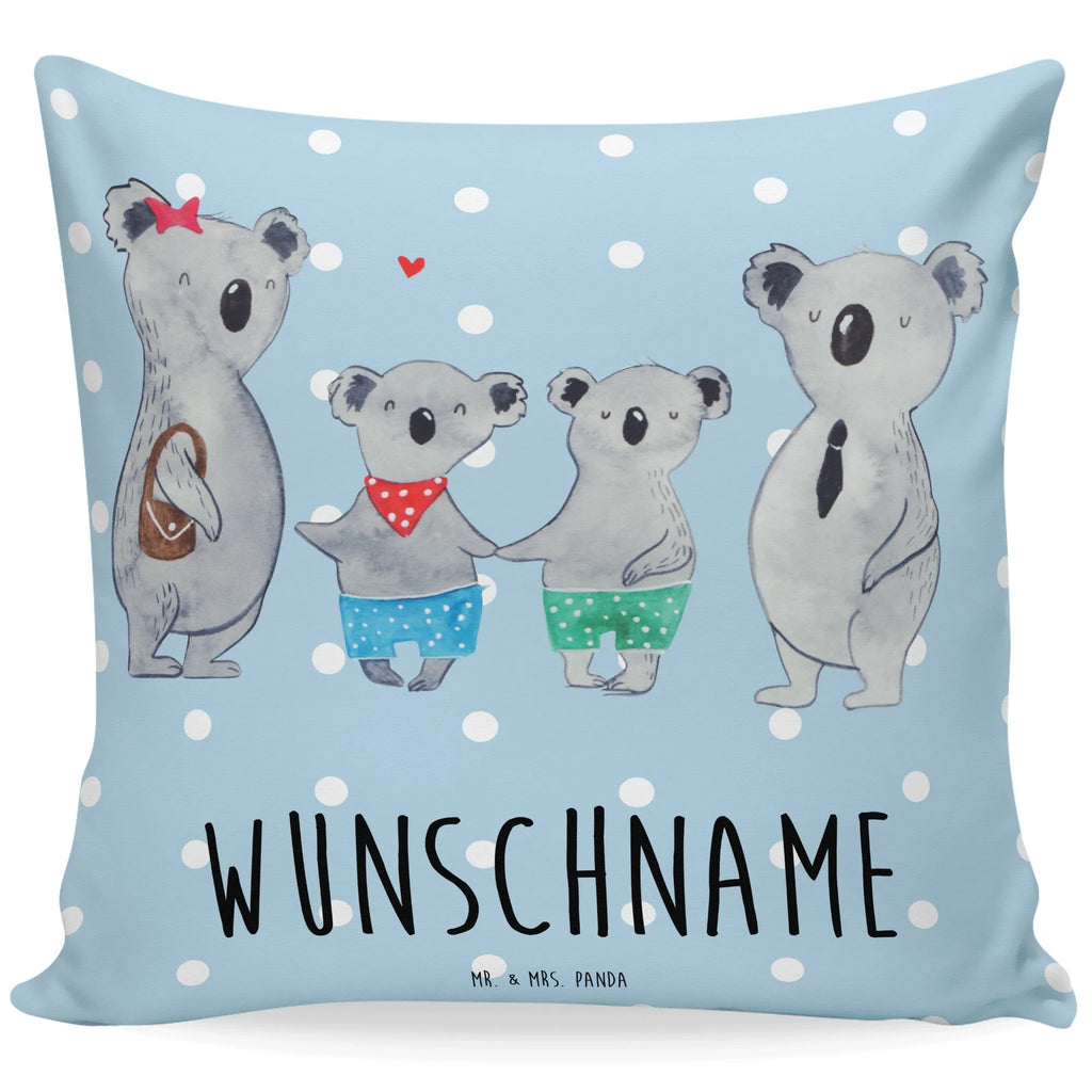 Personalisiertes Kissen Koala Familie zwei Kissen, personalisiert, Name, Wunschname, bedrucken, Kopfkissen, Familie, Vatertag, Muttertag, Bruder, Schwester, Mama, Papa, Oma, Opa, Koala, Koalabär, beste Familie, Familienzeit, Familienleben, Koalafamilie, Lieblingsfamilie