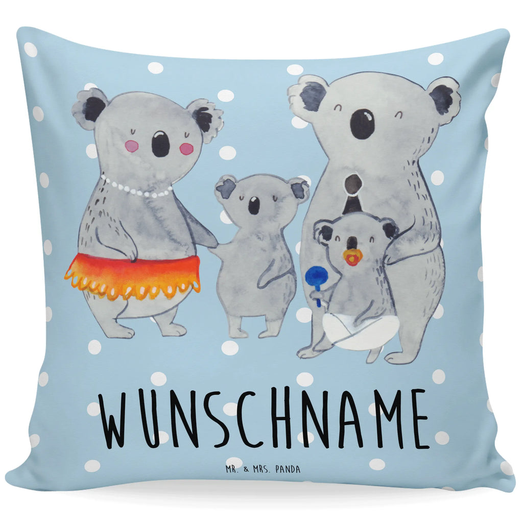 Personalisiertes Kissen Koala Familie Kissen, personalisiert, Name, Wunschname, bedrucken, Kopfkissen, Familie, Vatertag, Muttertag, Bruder, Schwester, Mama, Papa, Oma, Opa, Koala, Koalas, Family, Kinder, Geschwister, Familienleben