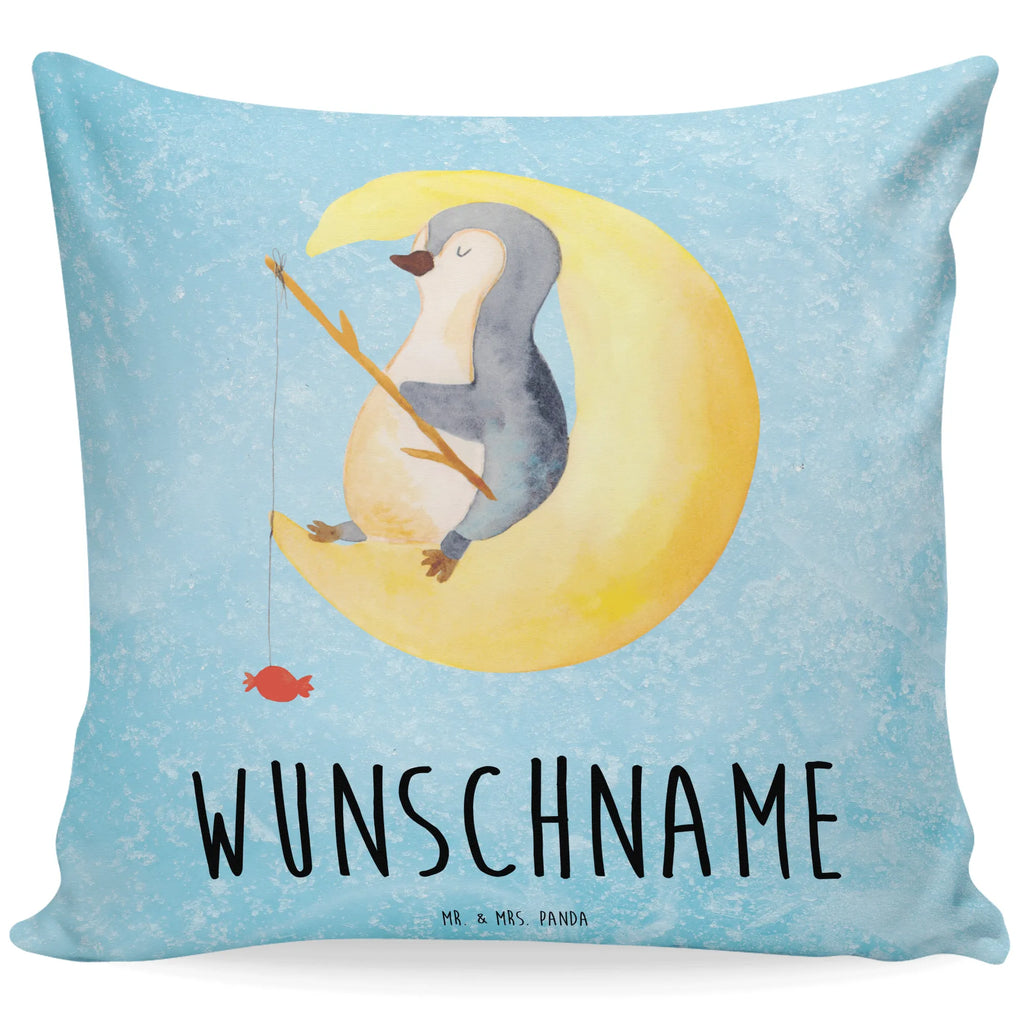 Personalisiertes Kissen Pinguin Mond Kissen, personalisiert, Name, Wunschname, bedrucken, Kopfkissen, Pinguin, Pinguine, Spruch, schlafen, Nachtruhe, Einschlafen, Schlafzimmer, Schlafstörungen, Gästezimmer