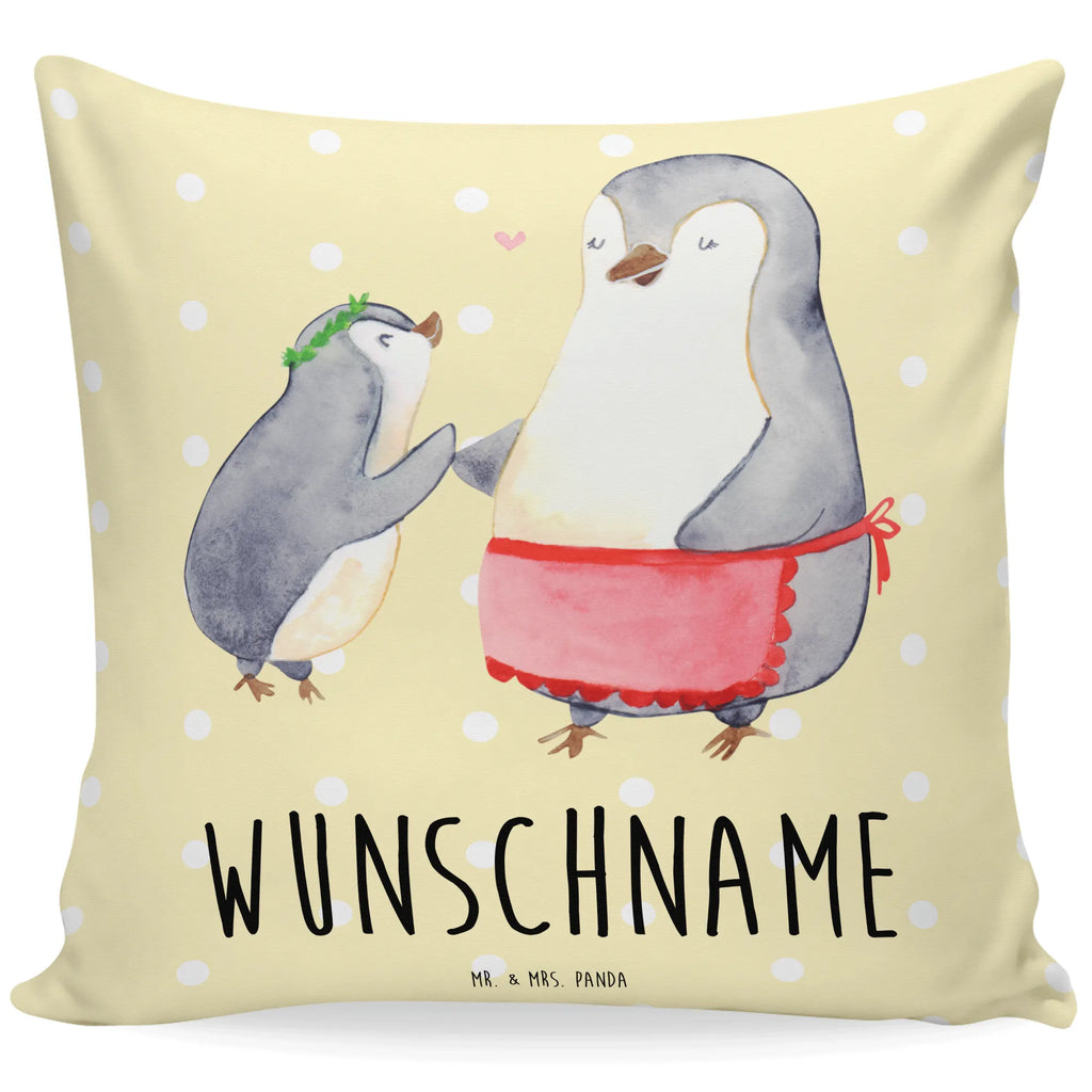 Personalisiertes Kissen Pinguin mit Kind Kissen, personalisiert, Name, Wunschname, bedrucken, Kopfkissen, Familie, Vatertag, Muttertag, Bruder, Schwester, Mama, Papa, Oma, Opa, Geschenk, Mami, Mutti, Mutter, Geburststag