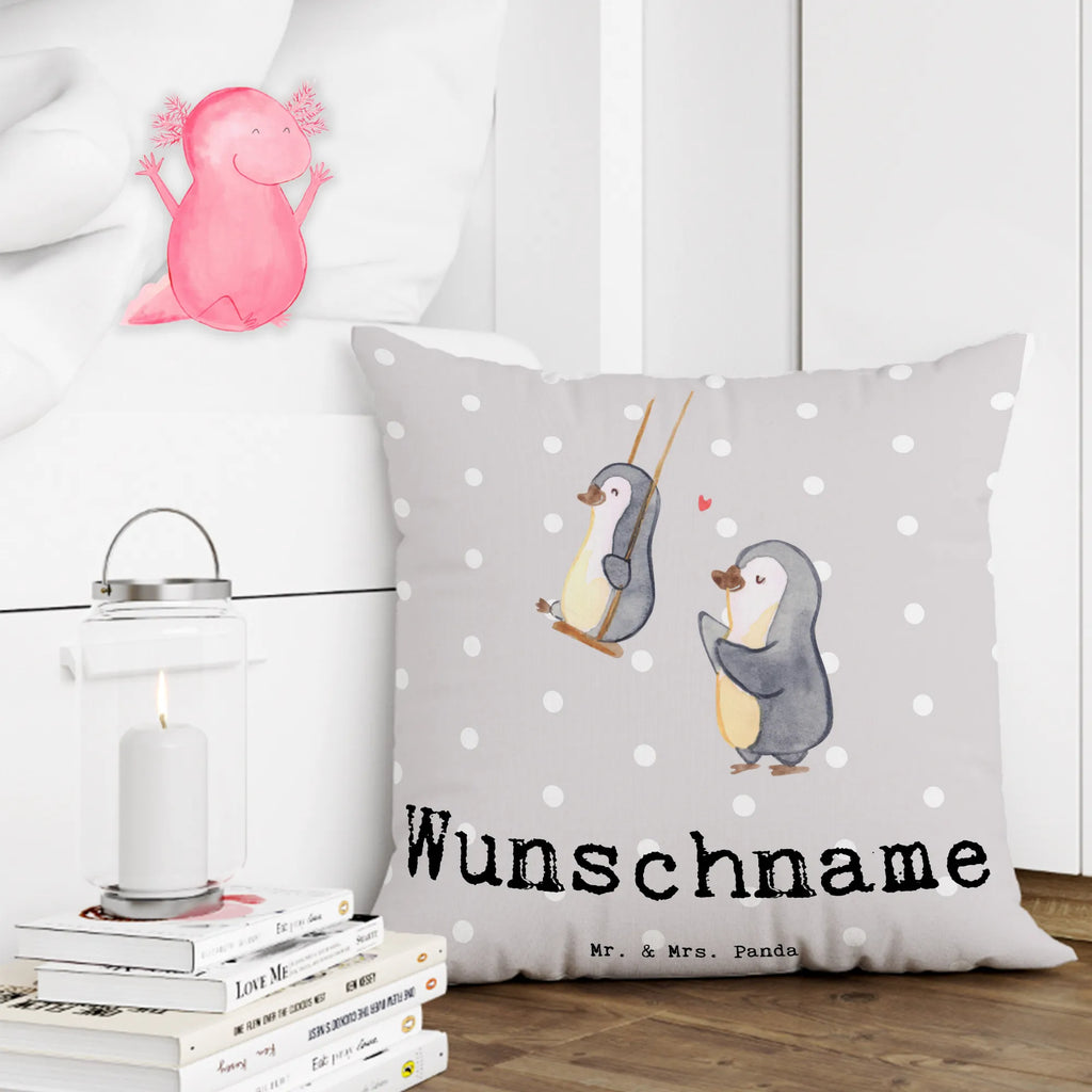 Personalisiertes Kissen Pinguin Beste Großmutter der Welt Kissen, personalisiert, Name, Wunschname, bedrucken, Kopfkissen, für, Dankeschön, Geschenk, Schenken, Geburtstag, Geburtstagsgeschenk, Geschenkidee, Danke, Bedanken, Mitbringsel, Freude machen, Geschenktipp, Großmutter, Omi, Oma, Oma geworden, Grosseltern