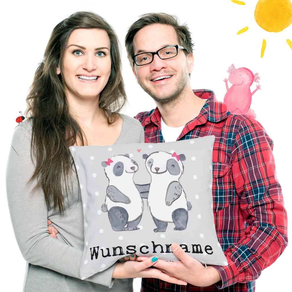 Personalisiertes Kissen Panda Beste Schwester der Welt Kissen, personalisiert, Name, Wunschname, bedrucken, Kopfkissen, für, Dankeschön, Geschenk, Schenken, Geburtstag, Geburtstagsgeschenk, Geschenkidee, Danke, Bedanken, Mitbringsel, Freude machen, Geschenktipp, Schwestern, Schwester, Geschwister, Schwesterherz, Sister, Familie, Kleinigkeit, Beste, Tochter, Liebe, Kinder