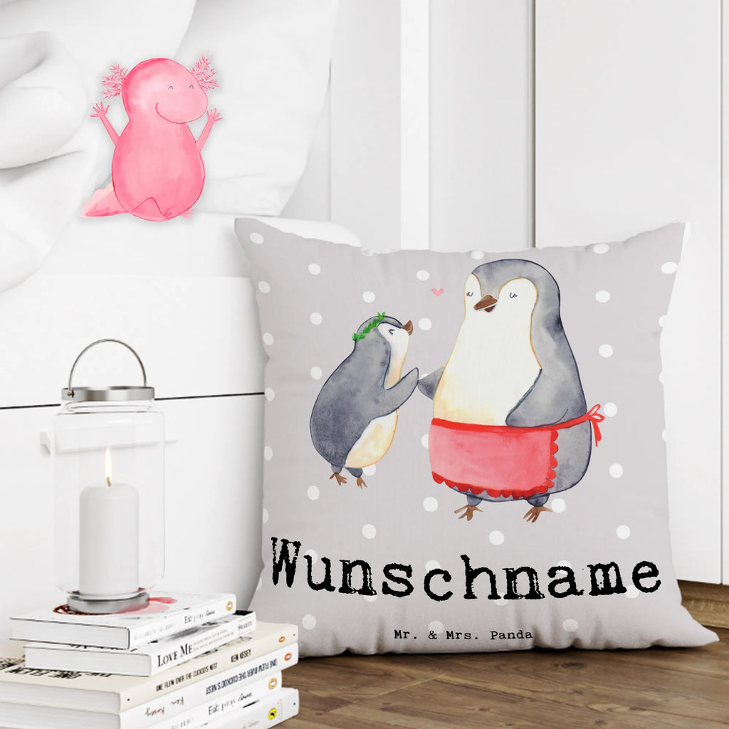 Personalisiertes Kissen Pinguin Beste Mutter der Welt Kissen, personalisiert, Name, Wunschname, bedrucken, Kopfkissen, für, Dankeschön, Geschenk, Schenken, Geburtstag, Geburtstagsgeschenk, Geschenkidee, Danke, Bedanken, Mitbringsel, Freude machen, Geschenktipp, Mama, Mami, Mutter, Muttertag, Mutti, Ma, Tochter, Sohn, Beste Mama, Beste, Supermama