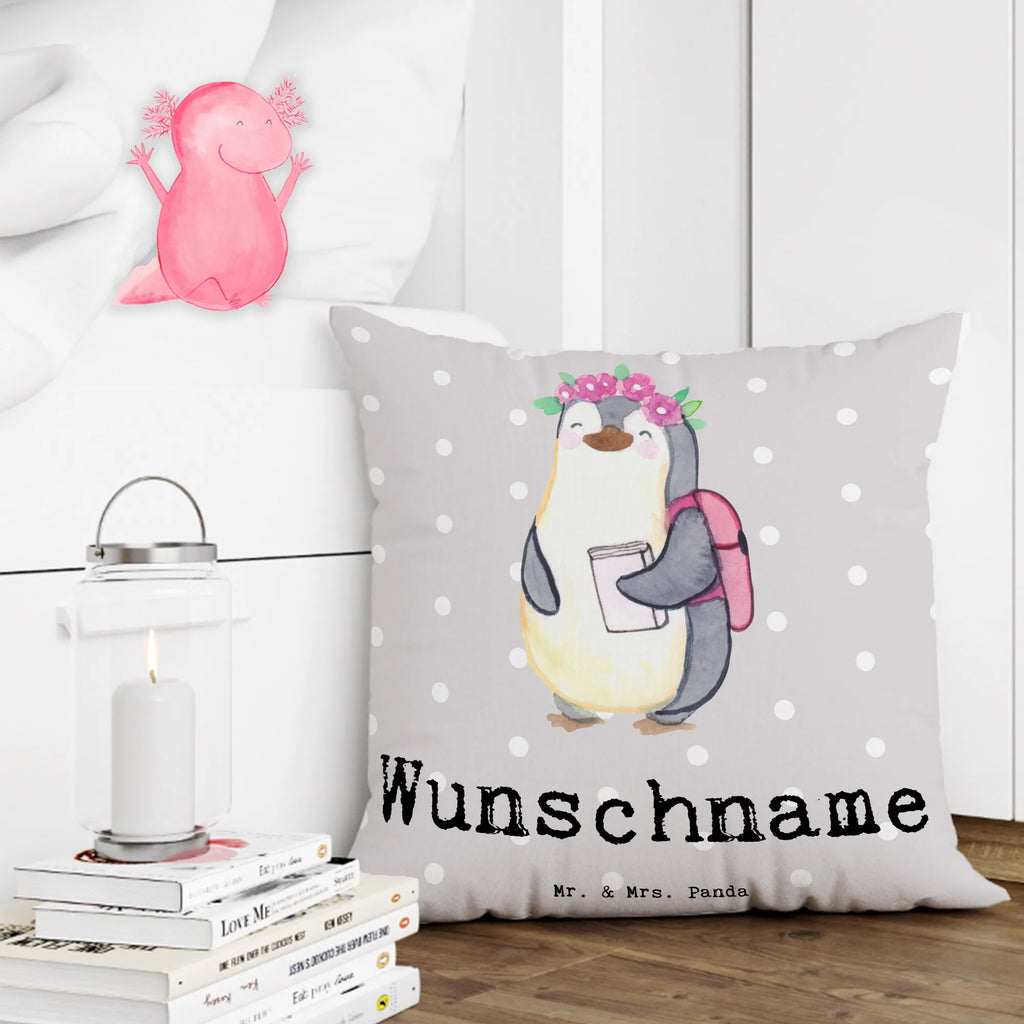 Personalisiertes Kissen Pinguin Beste Tochter der Welt Kissen, personalisiert, Name, Wunschname, bedrucken, Kopfkissen, für, Dankeschön, Geschenk, Schenken, Geburtstag, Geburtstagsgeschenk, Geschenkidee, Danke, Bedanken, Mitbringsel, Freude machen, Geschenktipp, Tochter, Töchter, Töchterchen, Geburt, Kleine, Mutter, Vater, Kind, Kinder, Familie, Belohnung