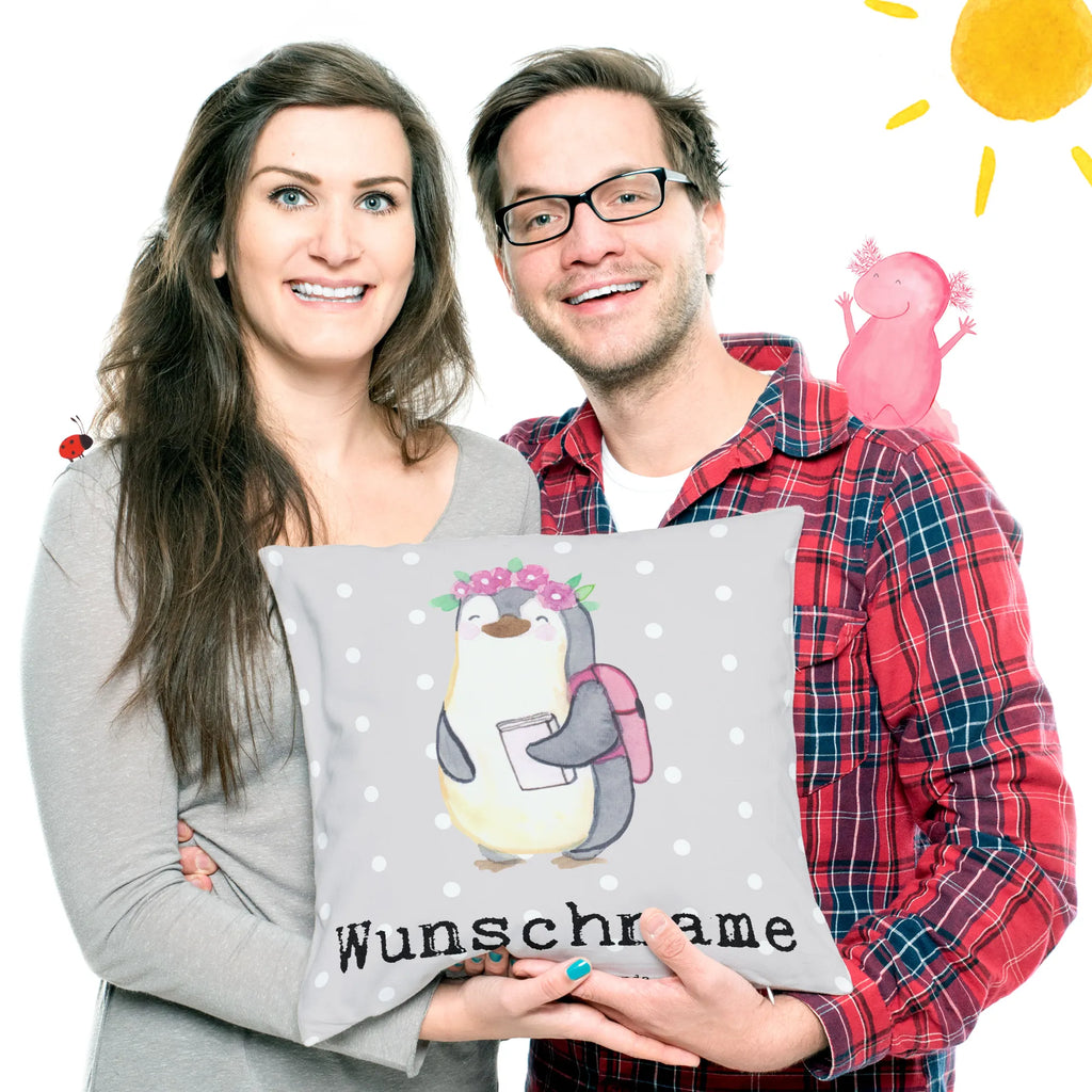 Personalisiertes Kissen Pinguin Beste Tochter der Welt Kissen, personalisiert, Name, Wunschname, bedrucken, Kopfkissen, für, Dankeschön, Geschenk, Schenken, Geburtstag, Geburtstagsgeschenk, Geschenkidee, Danke, Bedanken, Mitbringsel, Freude machen, Geschenktipp, Tochter, Töchter, Töchterchen, Geburt, Kleine, Mutter, Vater, Kind, Kinder, Familie, Belohnung