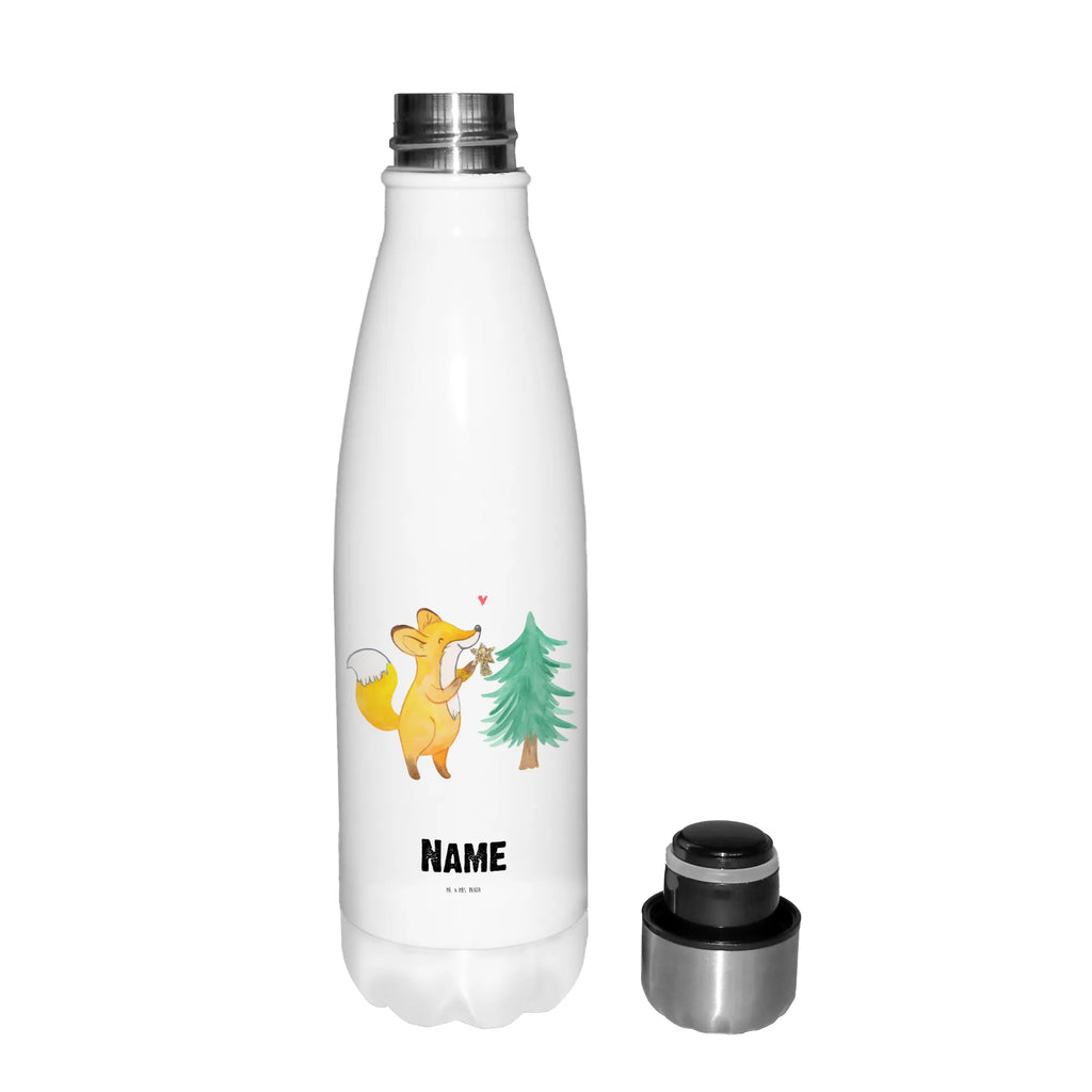 Personalisierte Thermosflasche Fuchs  Weihnachtsbaum Personalisierte Isolierflasche, Personalisierte Thermoflasche, Personalisierte Trinkflasche, Trinkflasche Mit Namen, Wunschname, Bedrucken, Namensflasche, Winter, Weihnachten, Weihnachtsdeko, Nikolaus, Advent, Heiligabend, Wintermotiv, Weihnachtsmann, Weihnachtstage, Fuchs, Schlittschuh, Weihnachtszeit, Weihnachtsdekoration