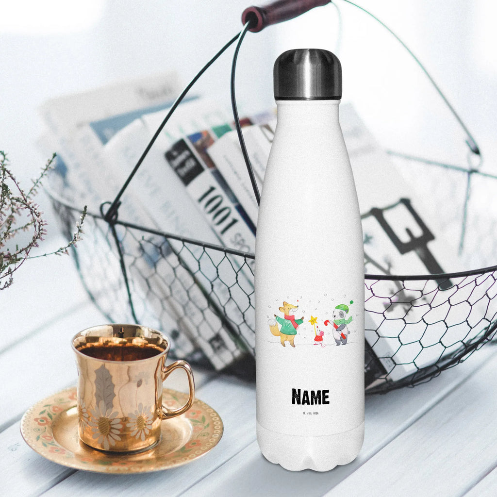 Personalisierte Thermosflasche Winter Weihnachtsfreude Personalisierte Isolierflasche, Personalisierte Thermoflasche, Personalisierte Trinkflasche, Trinkflasche Mit Namen, Wunschname, Bedrucken, Namensflasche, Winter, Weihnachten, Weihnachtsdeko, Nikolaus, Advent, Heiligabend, Wintermotiv, Weihnachtsmann, Weihnachtstage, Fuchs, Weihnachtsbaum, Tannenbaum, Weihnachtszeit