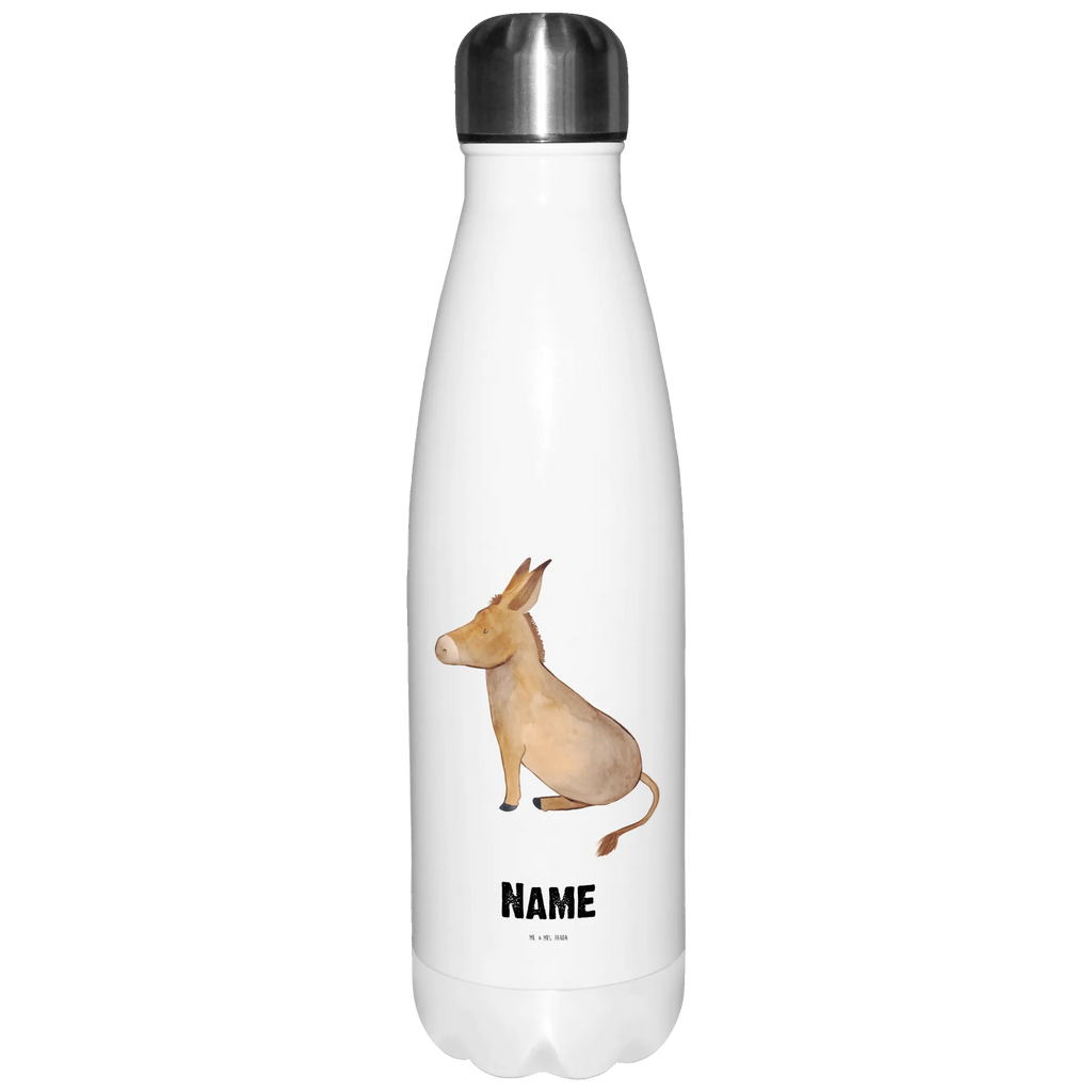 Personalisierte Thermosflasche Esel Personalisierte Isolierflasche, Personalisierte Thermoflasche, Personalisierte Trinkflasche, Trinkflasche Mit Namen, Wunschname, Bedrucken, Namensflasche, Tiermotive, Gute Laune, lustige Sprüche, Tiere, Esel, Weisheit, Lebensmut, Lebensglück, Ziel, Lebensziel, Mut, erfolg, tapferkeit, positive gedanken, zuversicht