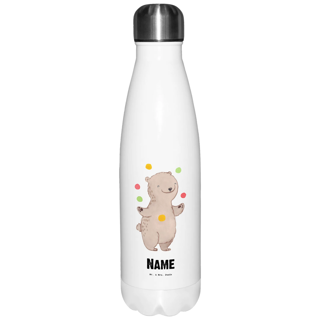 Personalisierte Thermosflasche Bär Jonglieren Personalisierte Isolierflasche, Personalisierte Thermoflasche, Personalisierte Trinkflasche, Trinkflasche Mit Namen, Wunschname, Bedrucken, Namensflasche, Geschenk, Sport, Sportart, Hobby, Schenken, Danke, Dankeschön, Auszeichnung, Gewinn, Sportler, Jonglieren, Jongleur, Zirkus, Artistik