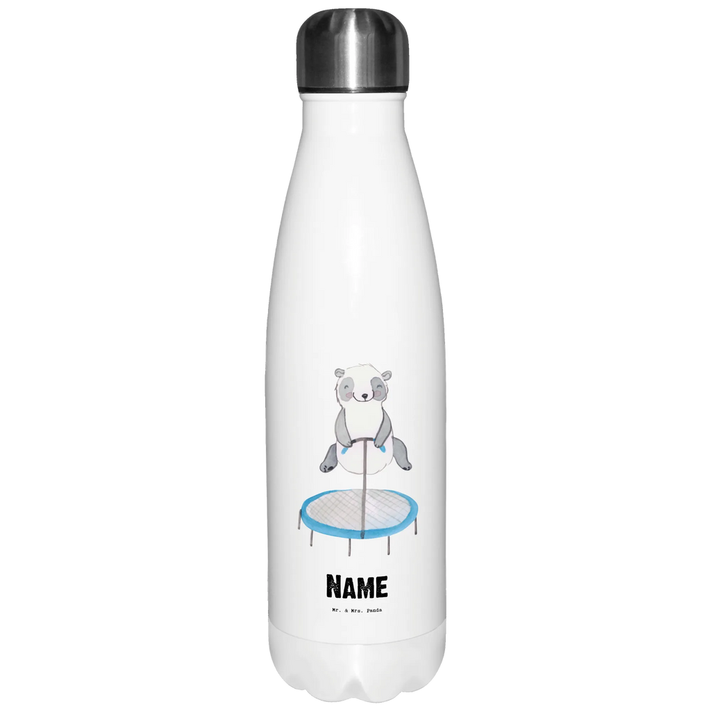 Personalisierte Thermosflasche Panda Trampolin springen Personalisierte Isolierflasche, Personalisierte Thermoflasche, Personalisierte Trinkflasche, Trinkflasche Mit Namen, Wunschname, Bedrucken, Namensflasche, Geschenk, Sport, Sportart, Hobby, Schenken, Danke, Dankeschön, Auszeichnung, Gewinn, Sportler, Trampolin springen, Trampolin Springen, Trampolin Turnen, Fitnessstudio