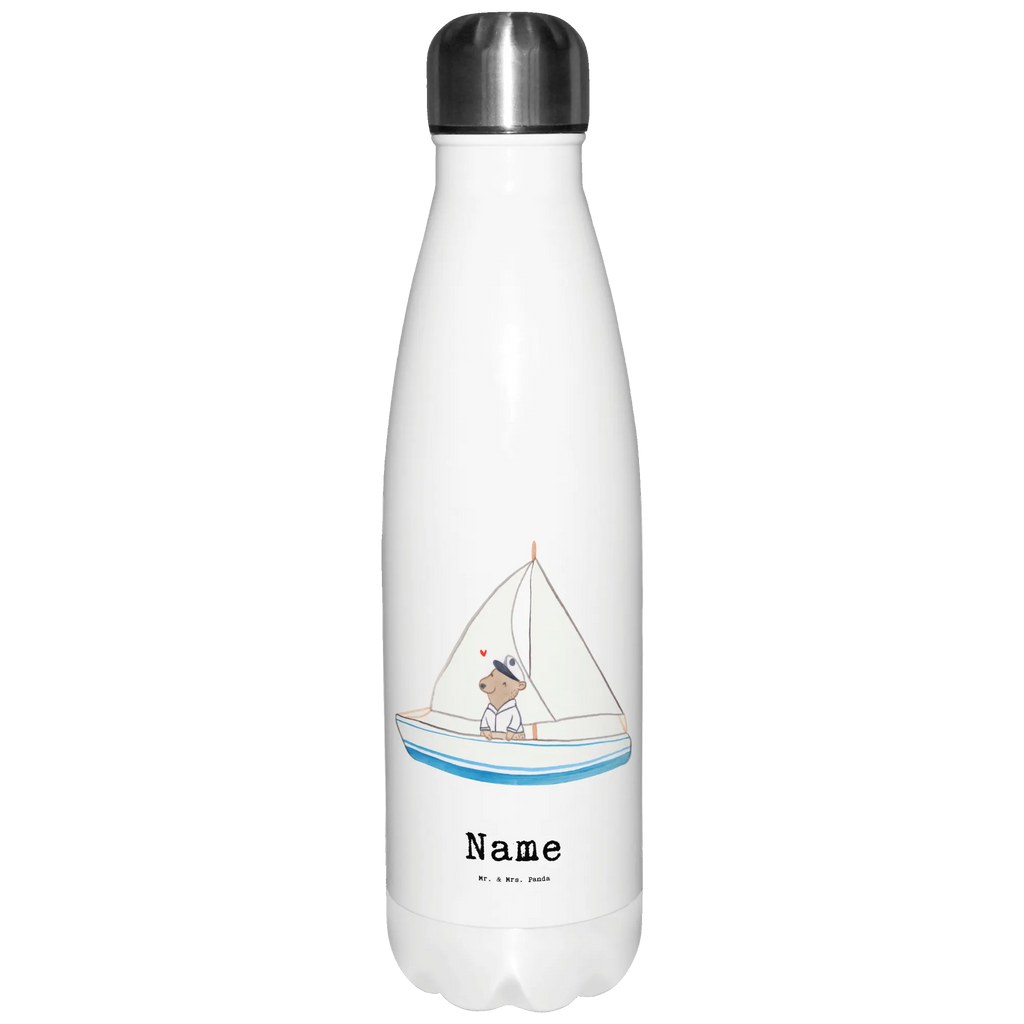 Personalisierte Thermosflasche Bär Segeln Personalisierte Isolierflasche, Personalisierte Thermoflasche, Personalisierte Trinkflasche, Trinkflasche Mit Namen, Wunschname, Bedrucken, Namensflasche, Geschenk, Sport, Sportart, Hobby, Schenken, Danke, Dankeschön, Auszeichnung, Gewinn, Sportler, segeln, Segeltörn, Segelboot, Segelschule, Yachtclub