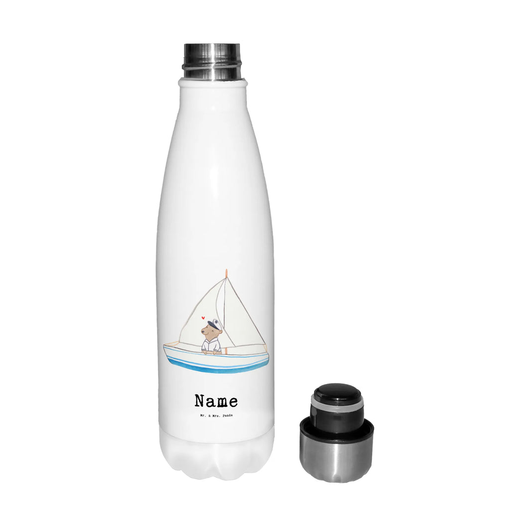 Personalisierte Thermosflasche Bär Segeln Personalisierte Isolierflasche, Personalisierte Thermoflasche, Personalisierte Trinkflasche, Trinkflasche Mit Namen, Wunschname, Bedrucken, Namensflasche, Geschenk, Sport, Sportart, Hobby, Schenken, Danke, Dankeschön, Auszeichnung, Gewinn, Sportler, segeln, Segeltörn, Segelboot, Segelschule, Yachtclub