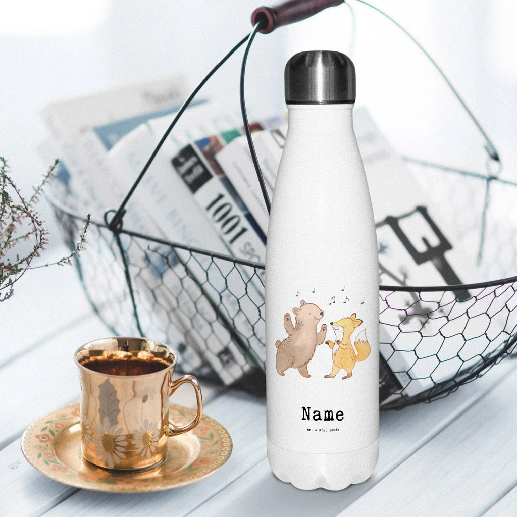 Personalisierte Thermosflasche Bär & Fuchs Disco Personalisierte Isolierflasche, Personalisierte Thermoflasche, Personalisierte Trinkflasche, Trinkflasche Mit Namen, Wunschname, Bedrucken, Namensflasche, Geschenk, Sport, Sportart, Hobby, Schenken, Danke, Dankeschön, Auszeichnung, Gewinn, Sportler, Disco, Clubs, Tanzen, Feiern, Clubbing, Tanzstimmung, Nachtclub