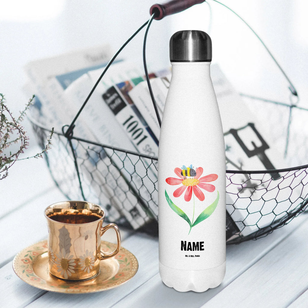 Personalisierte Thermosflasche Hummel Blume Personalisierte Isolierflasche, Personalisierte Thermoflasche, Personalisierte Trinkflasche, Trinkflasche Mit Namen, Wunschname, Bedrucken, Namensflasche, Tiermotive, Gute Laune, lustige Sprüche, Tiere, Hummel, Blume, Wespe, Flauschig, Natur, Feld, Hummeln, Biene