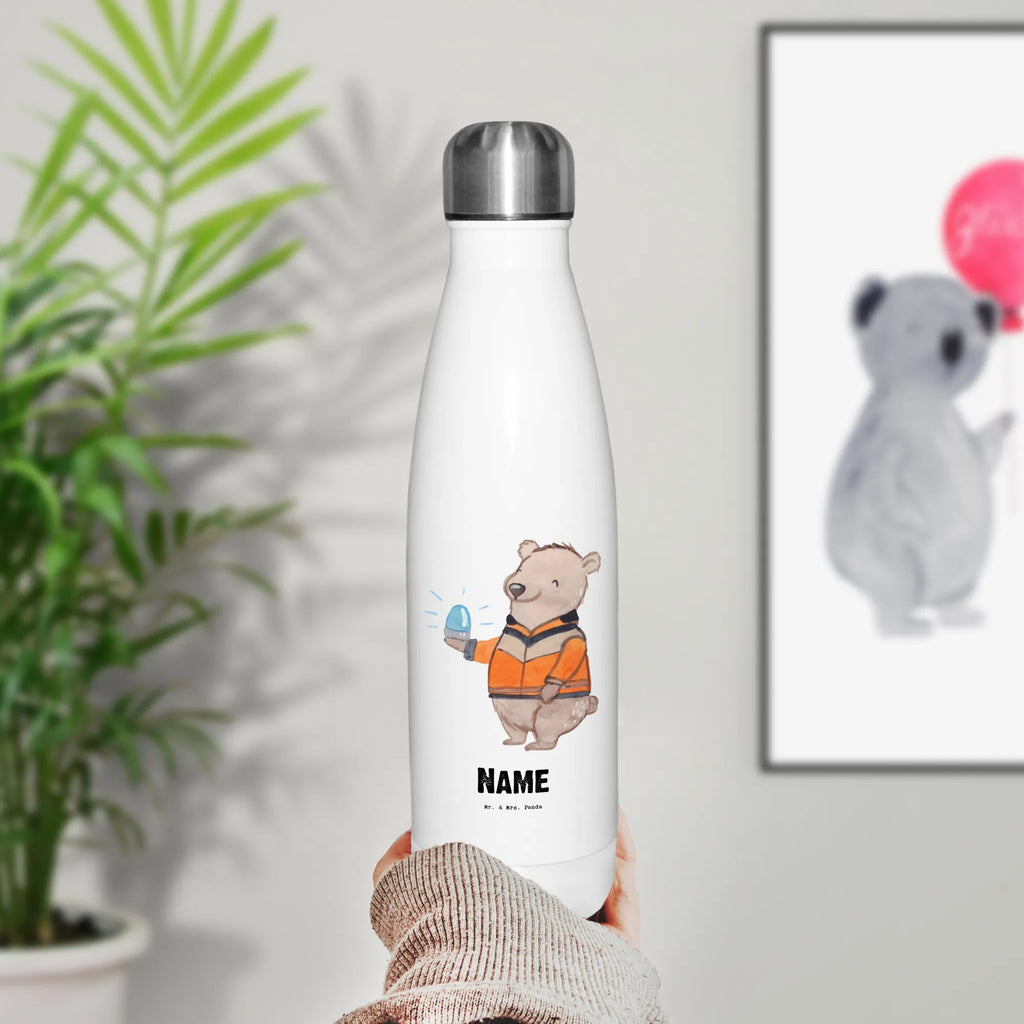 Personalisierte Thermosflasche Rettungswagenfahrer mit Herz Personalisierte Isolierflasche, Personalisierte Thermoflasche, Personalisierte Trinkflasche, Trinkflasche Mit Namen, Wunschname, Bedrucken, Namensflasche, Beruf, Ausbildung, Jubiläum, Abschied, Rente, Kollege, Kollegin, Geschenk, Schenken, Arbeitskollege, Mitarbeiter, Firma, Danke, Dankeschön