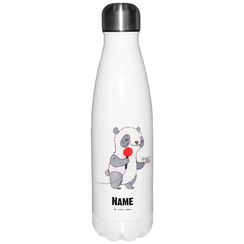 Personalisierte Thermosflasche Sportreporter mit Herz Personalisierte Isolierflasche, Personalisierte Thermoflasche, Personalisierte Trinkflasche, Trinkflasche Mit Namen, Wunschname, Bedrucken, Namensflasche, Beruf, Ausbildung, Jubiläum, Abschied, Rente, Kollege, Kollegin, Geschenk, Schenken, Arbeitskollege, Mitarbeiter, Firma, Danke, Dankeschön