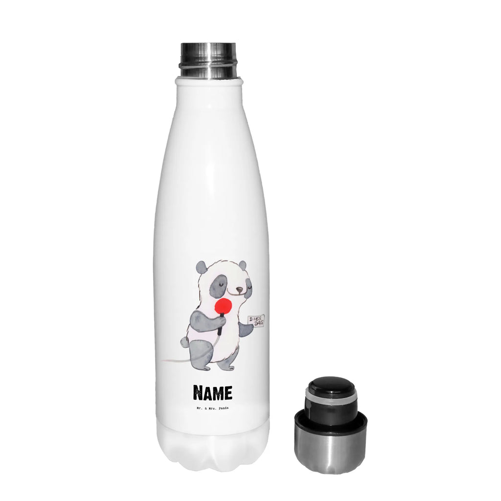 Personalisierte Thermosflasche Sportreporter mit Herz Personalisierte Isolierflasche, Personalisierte Thermoflasche, Personalisierte Trinkflasche, Trinkflasche Mit Namen, Wunschname, Bedrucken, Namensflasche, Beruf, Ausbildung, Jubiläum, Abschied, Rente, Kollege, Kollegin, Geschenk, Schenken, Arbeitskollege, Mitarbeiter, Firma, Danke, Dankeschön