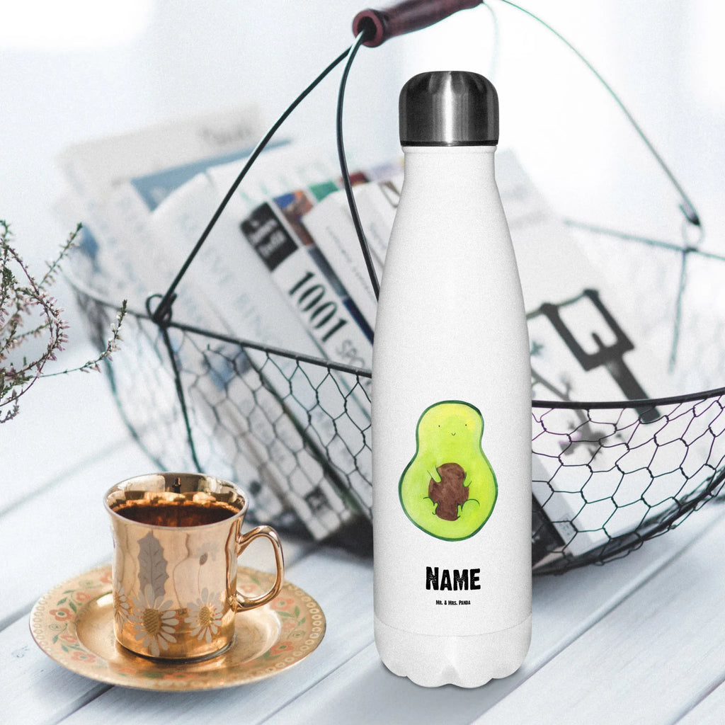 Personalisierte Thermosflasche Avocado mit Kern Personalisierte Isolierflasche, Personalisierte Thermoflasche, Personalisierte Trinkflasche, Trinkflasche Mit Namen, Wunschname, Bedrucken, Namensflasche, Avocado, Veggie, Vegan, Gesund, Avokado, Avocadokern, Kern, Pflanze, Spruch Leben