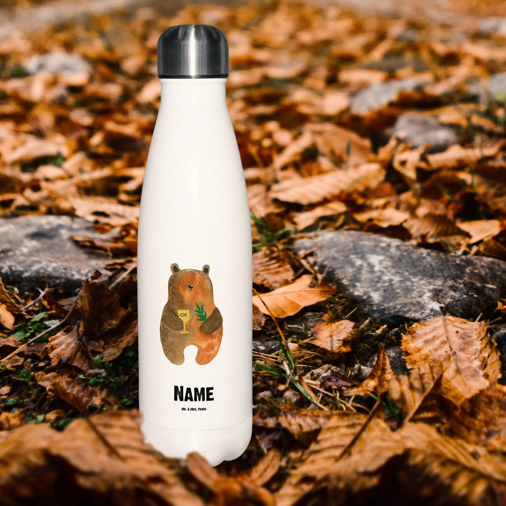 Personalisierte Thermosflasche Bär Konfirmation Personalisierte Isolierflasche, Personalisierte Thermoflasche, Personalisierte Trinkflasche, Trinkflasche Mit Namen, Wunschname, Bedrucken, Namensflasche, Bär, Teddy, Teddybär, Konfirmation, Kirche, evangelisch, Gottesdienst