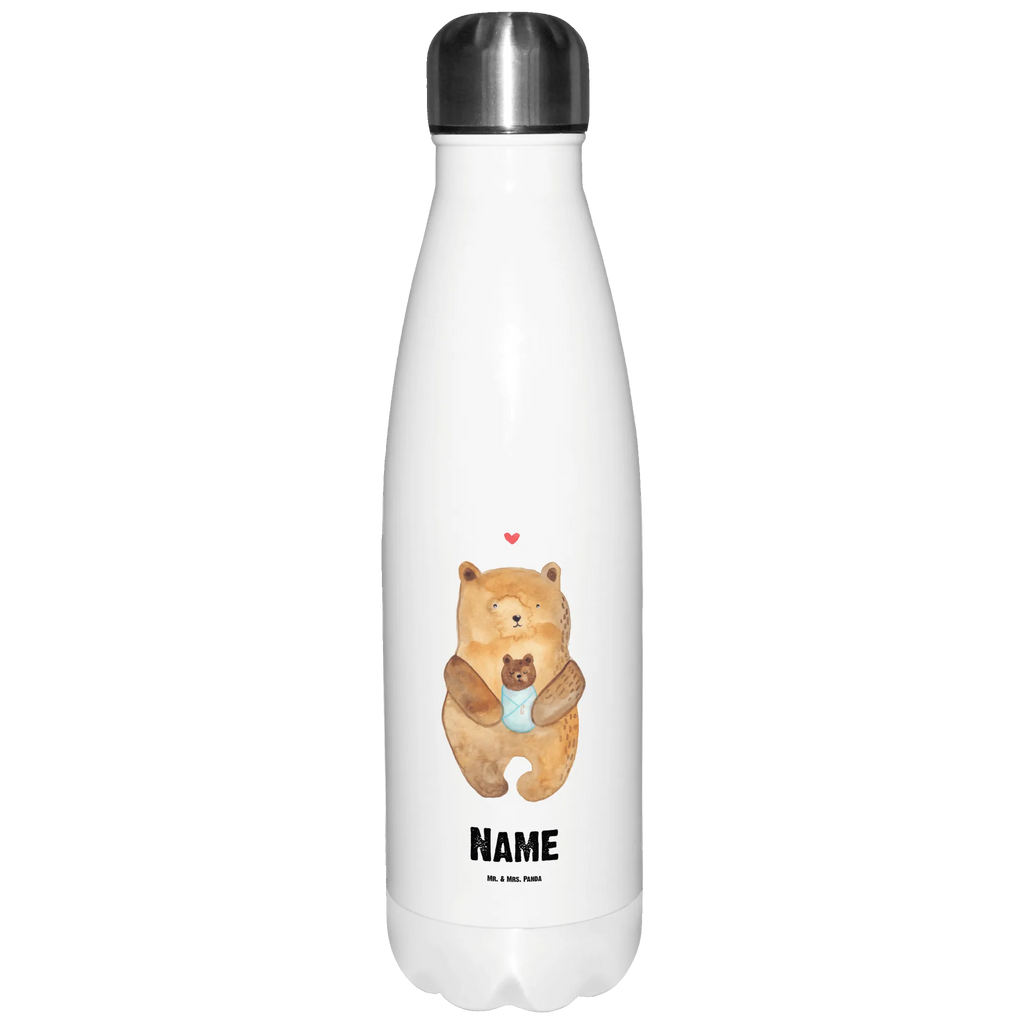 Personalisierte Thermosflasche Bär mit Baby Personalisierte Isolierflasche, Personalisierte Thermoflasche, Personalisierte Trinkflasche, Trinkflasche Mit Namen, Wunschname, Bedrucken, Namensflasche, Bär, Teddy, Teddybär, Eltern, Mutter, Baby, Taufe, Geburt, Nichte, Neffe, Enkel, Enkelin, Täufling, Geburtstag, Glückwunsch