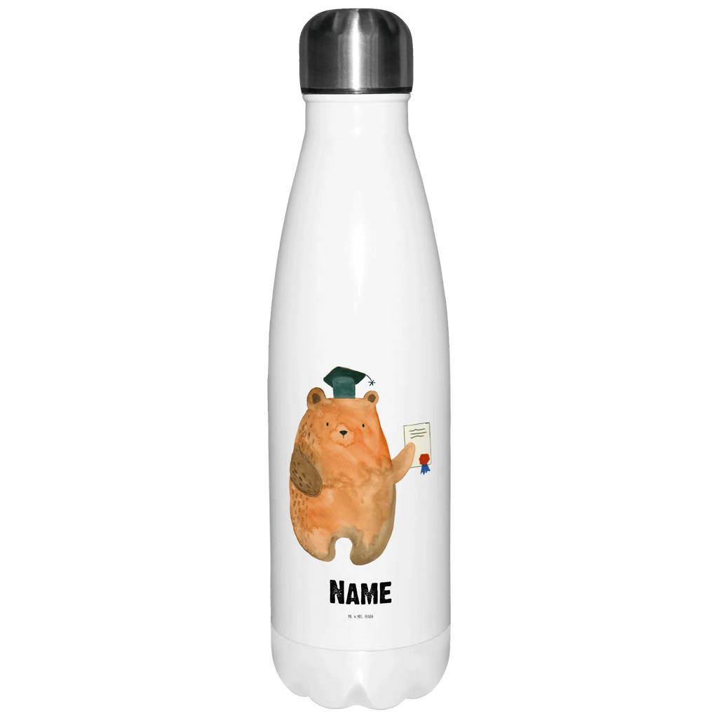 Personalisierte Thermosflasche Bär Prüfung Personalisierte Isolierflasche, Personalisierte Thermoflasche, Personalisierte Trinkflasche, Trinkflasche Mit Namen, Wunschname, Bedrucken, Namensflasche, Bär, Teddy, Teddybär, Abitur, Prüfungen, Prüfung bestanden, Abschluss, Zeugnis, Abschlusszeugnis