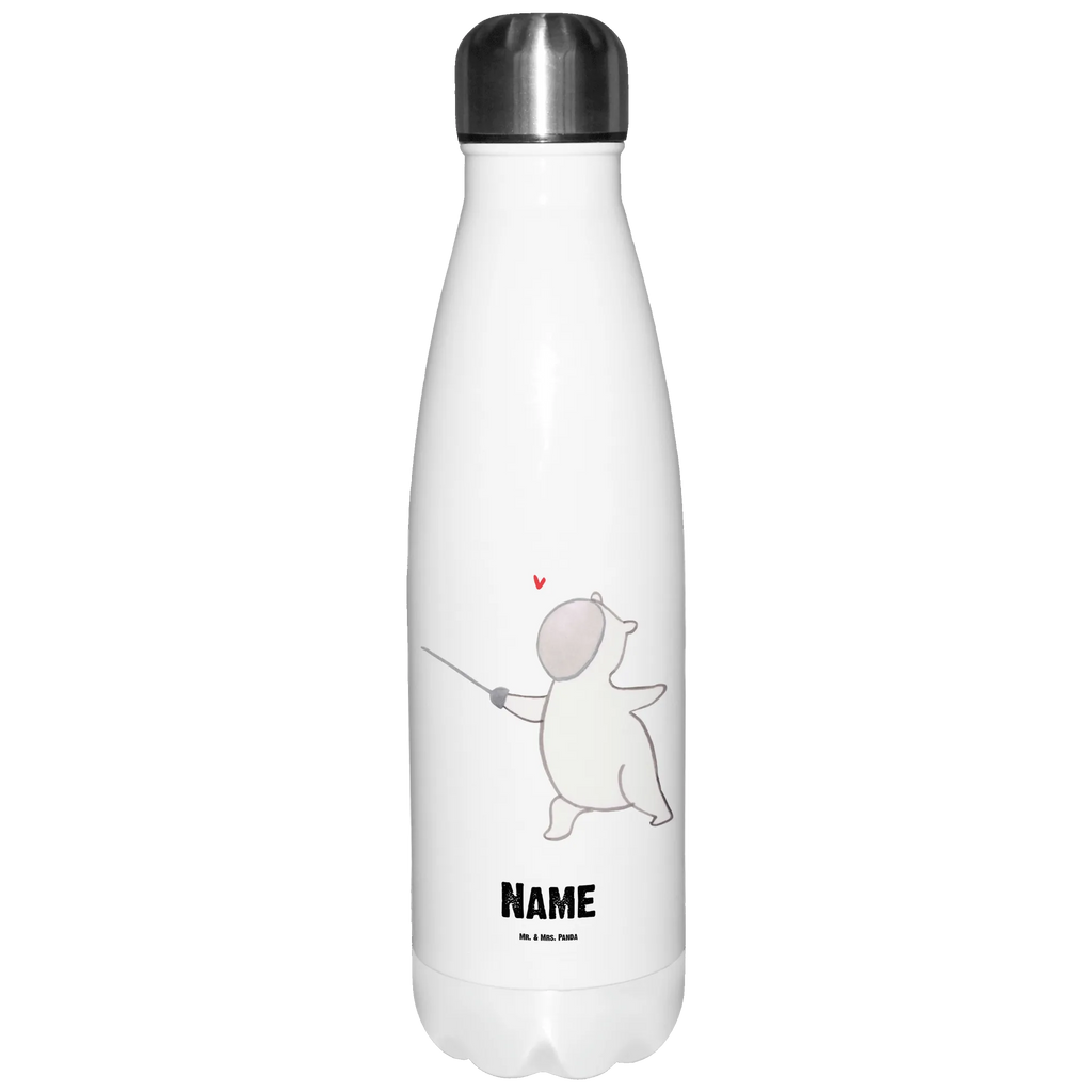 Personalisierte Thermosflasche Panda Fechten Personalisierte Isolierflasche, Personalisierte Thermoflasche, Personalisierte Trinkflasche, Trinkflasche Mit Namen, Wunschname, Bedrucken, Namensflasche, Geschenk, Sport, Sportart, Hobby, Schenken, Danke, Dankeschön, Auszeichnung, Gewinn, Sportler, Fechten, Fechter Bund, Fecht Verein, Fecht Club