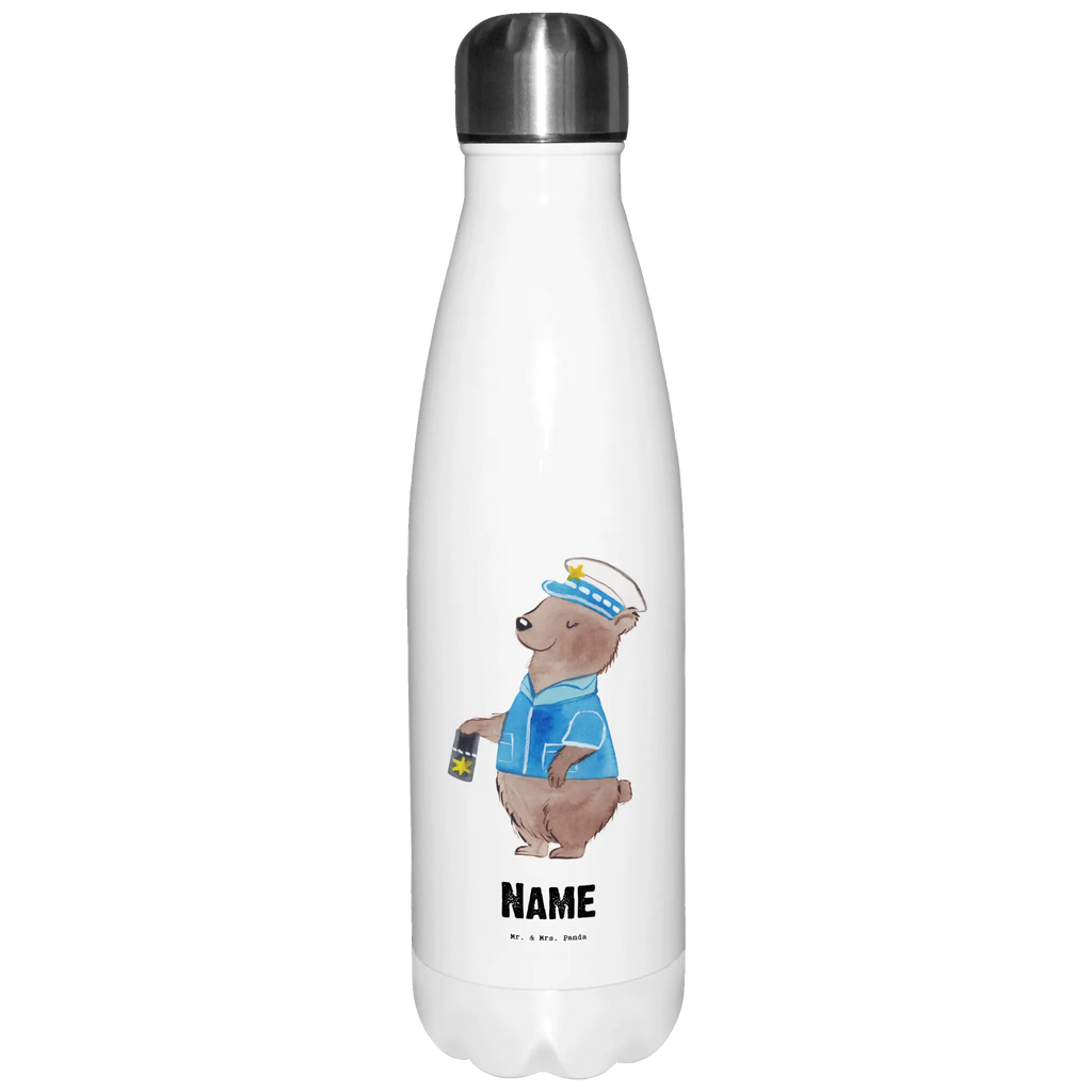 Personalisierte Thermosflasche Polizistin mit Herz Personalisierte Isolierflasche, Personalisierte Thermoflasche, Personalisierte Trinkflasche, Trinkflasche Mit Namen, Wunschname, Bedrucken, Namensflasche, Beruf, Ausbildung, Jubiläum, Abschied, Rente, Kollege, Kollegin, Geschenk, Schenken, Arbeitskollege, Mitarbeiter, Firma, Danke, Dankeschön, Polizistin, Polizeibeamtin, Wachfrau, Cop, Polizei, Studium