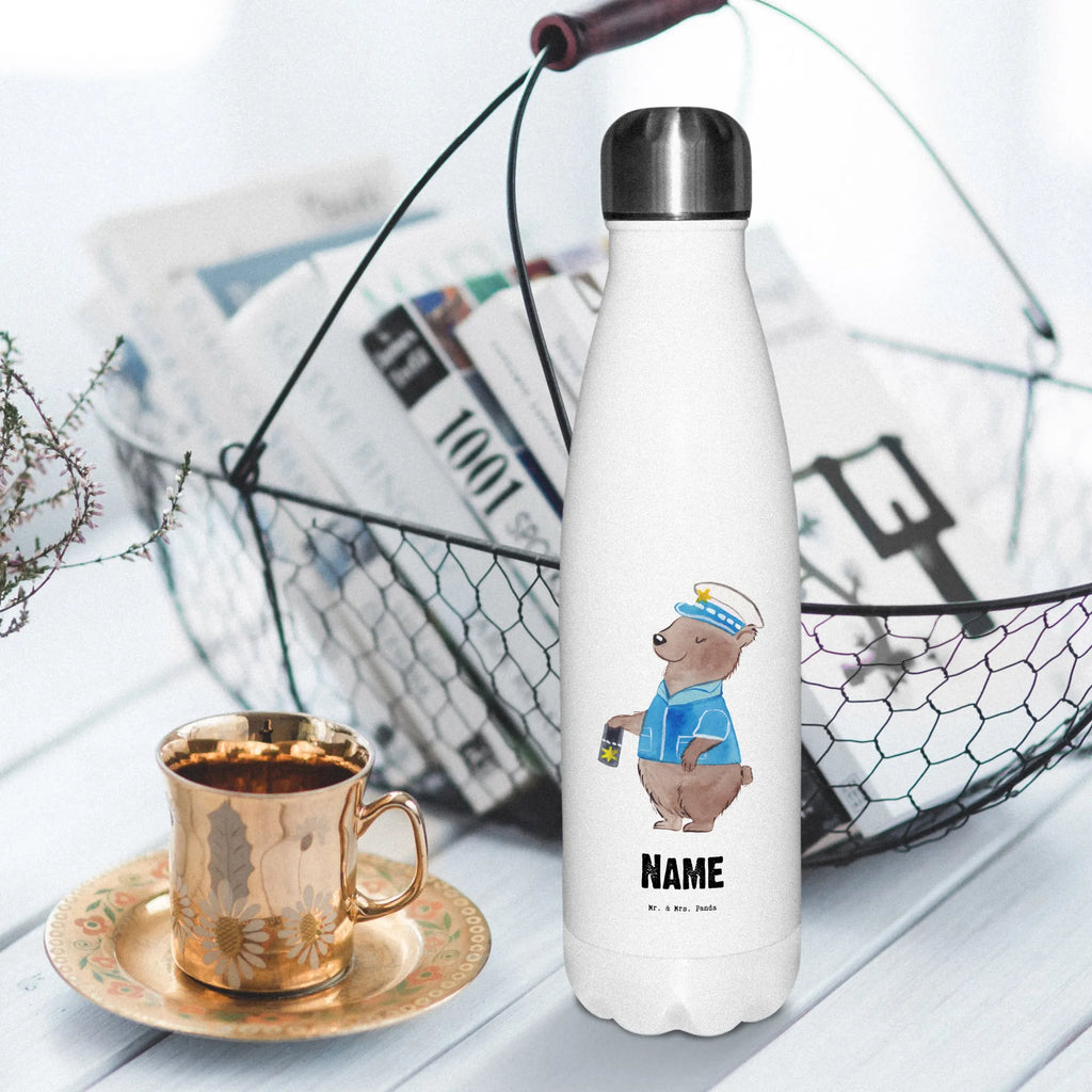 Personalisierte Thermosflasche Polizistin mit Herz Personalisierte Isolierflasche, Personalisierte Thermoflasche, Personalisierte Trinkflasche, Trinkflasche Mit Namen, Wunschname, Bedrucken, Namensflasche, Beruf, Ausbildung, Jubiläum, Abschied, Rente, Kollege, Kollegin, Geschenk, Schenken, Arbeitskollege, Mitarbeiter, Firma, Danke, Dankeschön, Polizistin, Polizeibeamtin, Wachfrau, Cop, Polizei, Studium