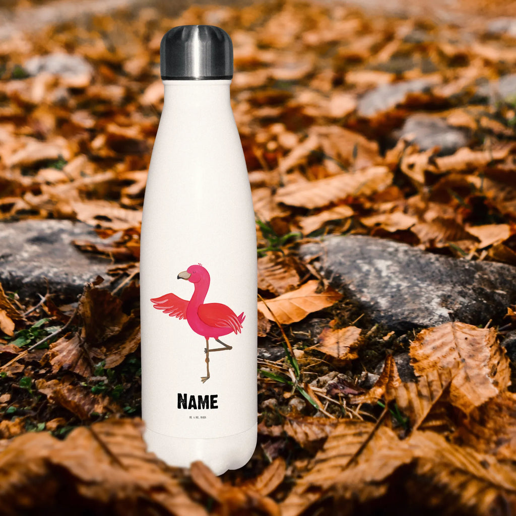 Personalisierte Thermosflasche Flamingo Yoga Personalisierte Isolierflasche, Personalisierte Thermoflasche, Personalisierte Trinkflasche, Trinkflasche Mit Namen, Wunschname, Bedrucken, Namensflasche, Flamingo, Vogel, Yoga, Namaste, Achtsamkeit, Yoga-Übung, Entspannung, Ärger, Aufregen, Tiefenentspannung