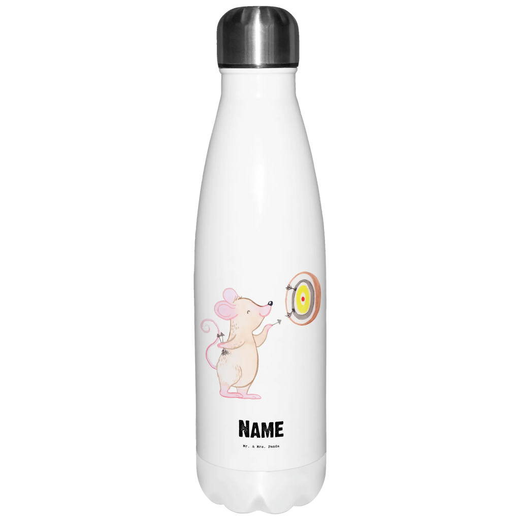 Personalisierte Thermosflasche Maus Dart spielen Personalisierte Isolierflasche, Personalisierte Thermoflasche, Personalisierte Trinkflasche, Trinkflasche Mit Namen, Wunschname, Bedrucken, Namensflasche, Geschenk, Sport, Sportart, Hobby, Schenken, Danke, Dankeschön, Auszeichnung, Gewinn, Sportler, Dart spielen, Darten, Darts, Dart Turnier