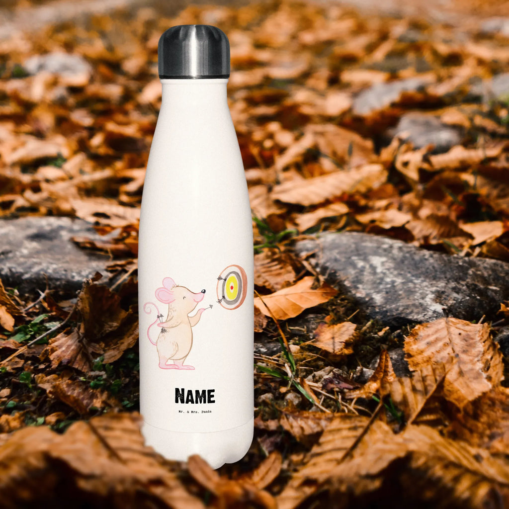 Personalisierte Thermosflasche Maus Dart spielen Personalisierte Isolierflasche, Personalisierte Thermoflasche, Personalisierte Trinkflasche, Trinkflasche Mit Namen, Wunschname, Bedrucken, Namensflasche, Geschenk, Sport, Sportart, Hobby, Schenken, Danke, Dankeschön, Auszeichnung, Gewinn, Sportler, Dart spielen, Darten, Darts, Dart Turnier