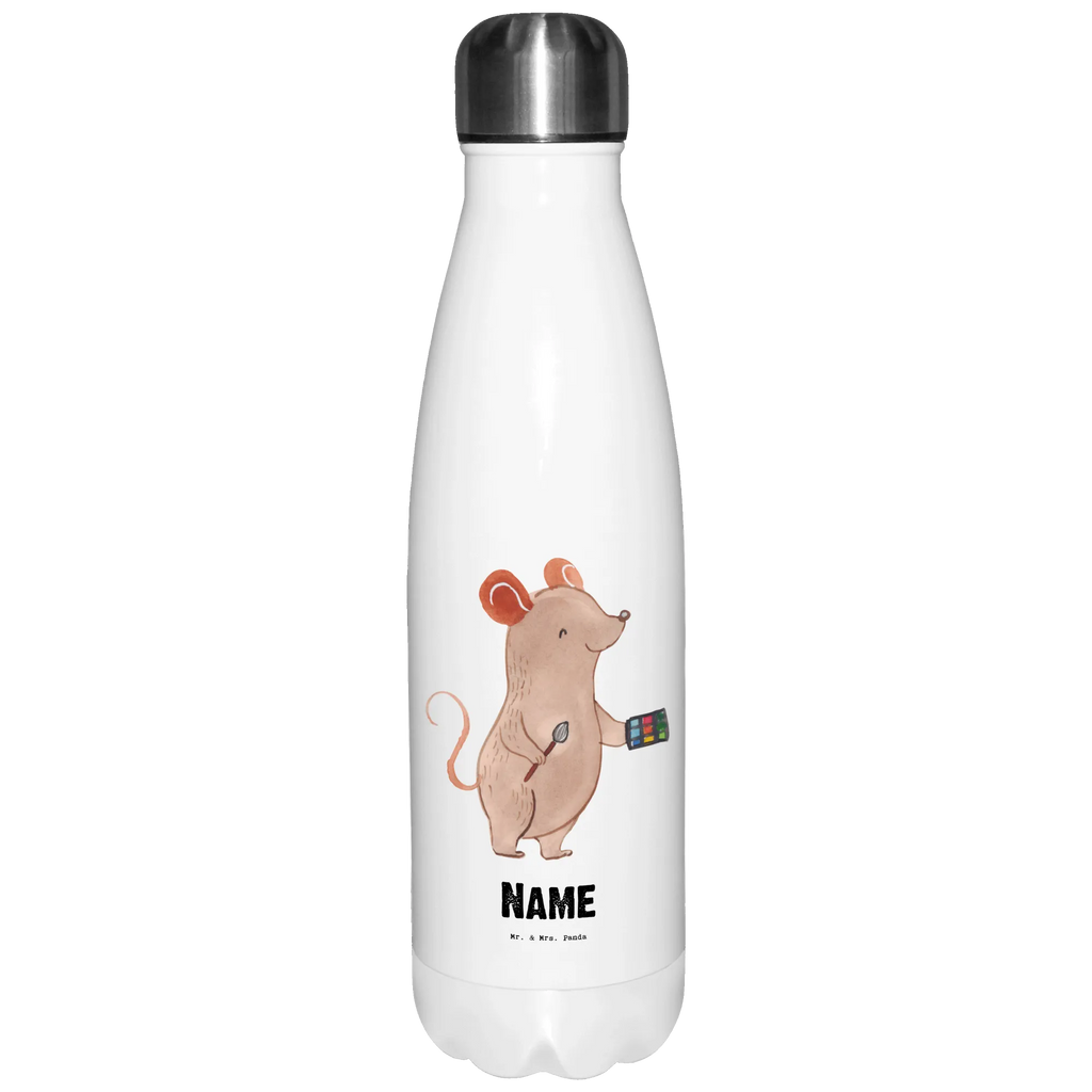 Personalisierte Thermosflasche Maskenbildner mit Herz Personalisierte Isolierflasche, Personalisierte Thermoflasche, Personalisierte Trinkflasche, Trinkflasche Mit Namen, Wunschname, Bedrucken, Namensflasche, Beruf, Ausbildung, Jubiläum, Abschied, Rente, Kollege, Kollegin, Geschenk, Schenken, Arbeitskollege, Mitarbeiter, Firma, Danke, Dankeschön, Kosmetiker, Make Up Artist, Maskenbildner, Visagist, Beauty Salon, Kosmetikstudio, Eröffnung