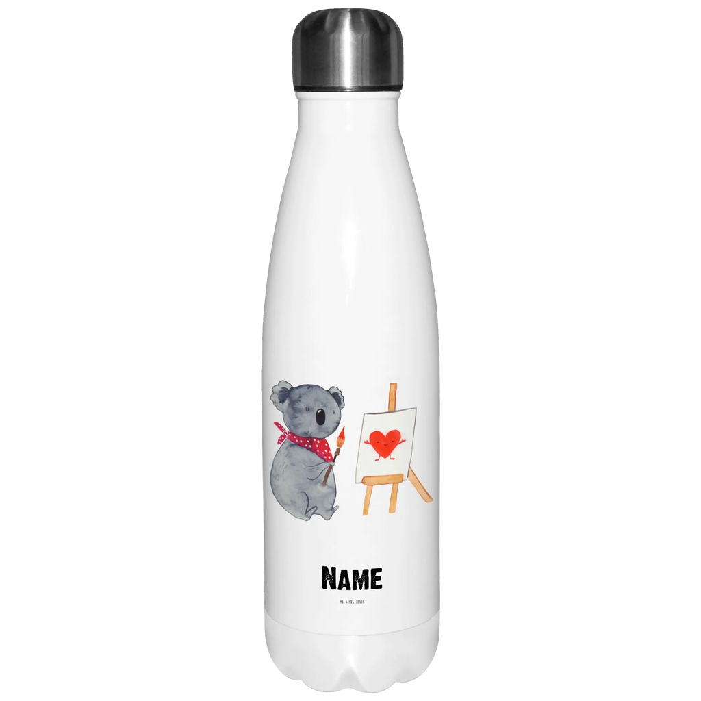 Personalisierte Thermosflasche Koala Künstler Personalisierte Isolierflasche, Personalisierte Thermoflasche, Personalisierte Trinkflasche, Trinkflasche Mit Namen, Wunschname, Bedrucken, Namensflasche, Koala, Koalabär, Liebe, Liebensbeweis, Liebesgeschenk, Gefühle, Künstler, zeichnen