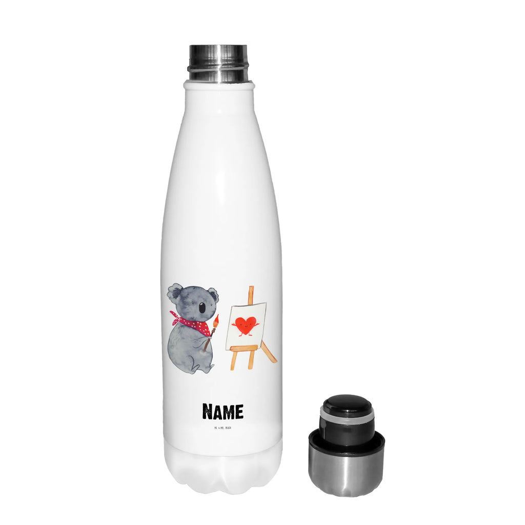 Personalisierte Thermosflasche Koala Künstler Personalisierte Isolierflasche, Personalisierte Thermoflasche, Personalisierte Trinkflasche, Trinkflasche Mit Namen, Wunschname, Bedrucken, Namensflasche, Koala, Koalabär, Liebe, Liebensbeweis, Liebesgeschenk, Gefühle, Künstler, zeichnen