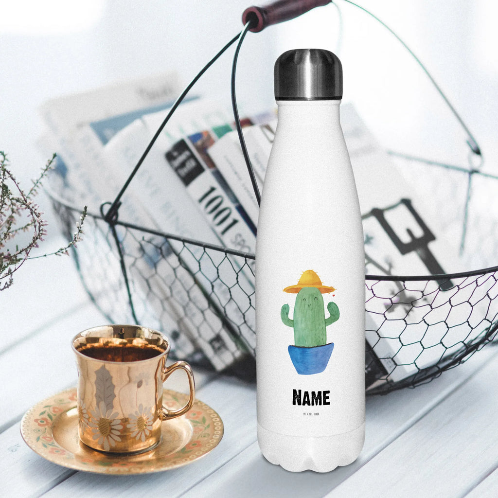 Personalisierte Thermosflasche Kaktus Sonnenhut Personalisierte Isolierflasche, Personalisierte Thermoflasche, Personalisierte Trinkflasche, Trinkflasche Mit Namen, Wunschname, Bedrucken, Namensflasche, Kaktus, Kakteen, Reisen, Weltreise, Weltenbummler, Reisetagebuch, Städtetrip, Kaktusliebe, Geschenkidee, Spruch, Motivation