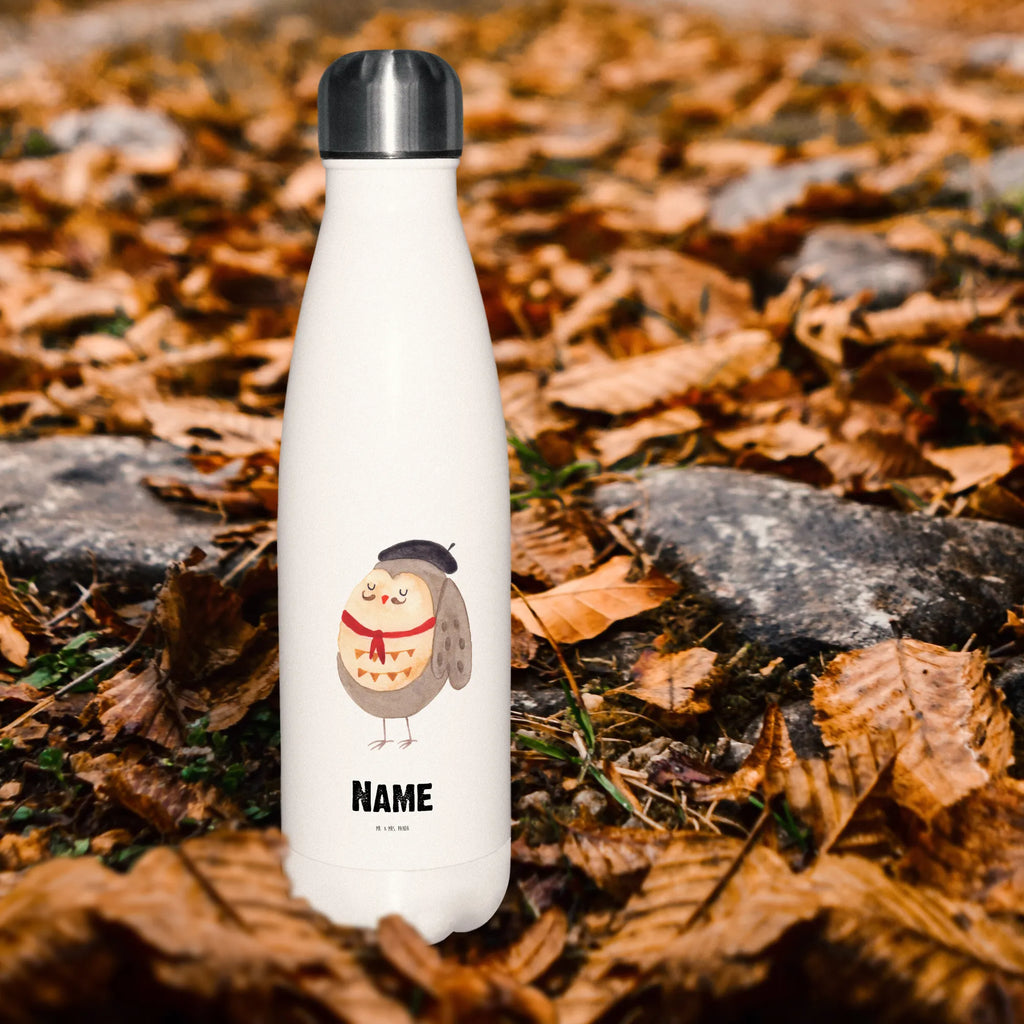 Personalisierte Thermosflasche Eule Französisch Personalisierte Isolierflasche, Personalisierte Thermoflasche, Personalisierte Trinkflasche, Trinkflasche Mit Namen, Wunschname, Bedrucken, Namensflasche, Eule, Eulen, Eule Deko, Owl, hibou, La vie est belle, das Leben ist schön, Spruch schön, Spruch Französisch, Frankreich