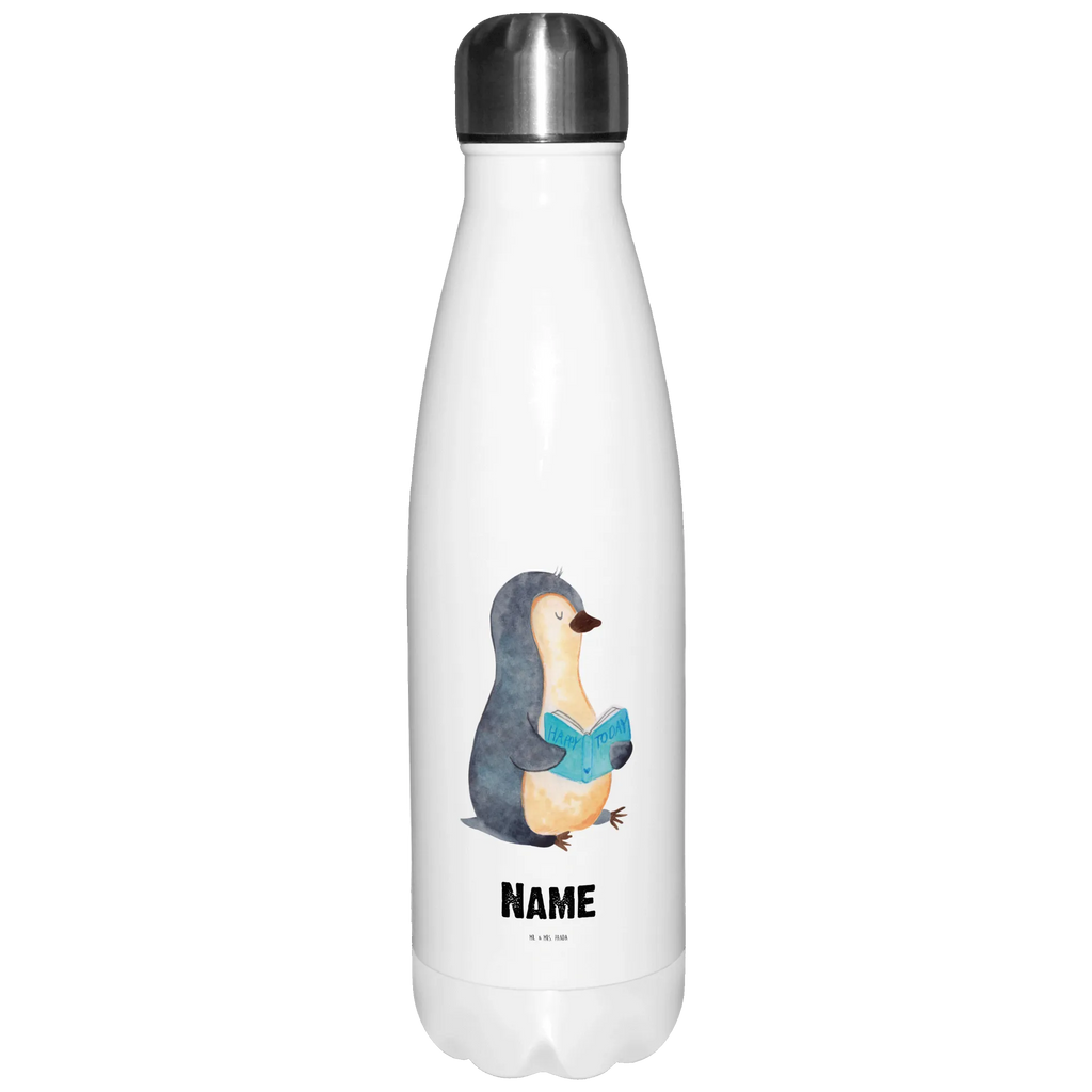 Personalisierte Thermosflasche Pinguin Buch Personalisierte Isolierflasche, Personalisierte Thermoflasche, Personalisierte Trinkflasche, Trinkflasche Mit Namen, Wunschname, Bedrucken, Namensflasche, Pinguin, Pinguine, Buch, Lesen, Bücherwurm, Nichtstun, Faulenzen, Ferien, Urlaub, Freizeit